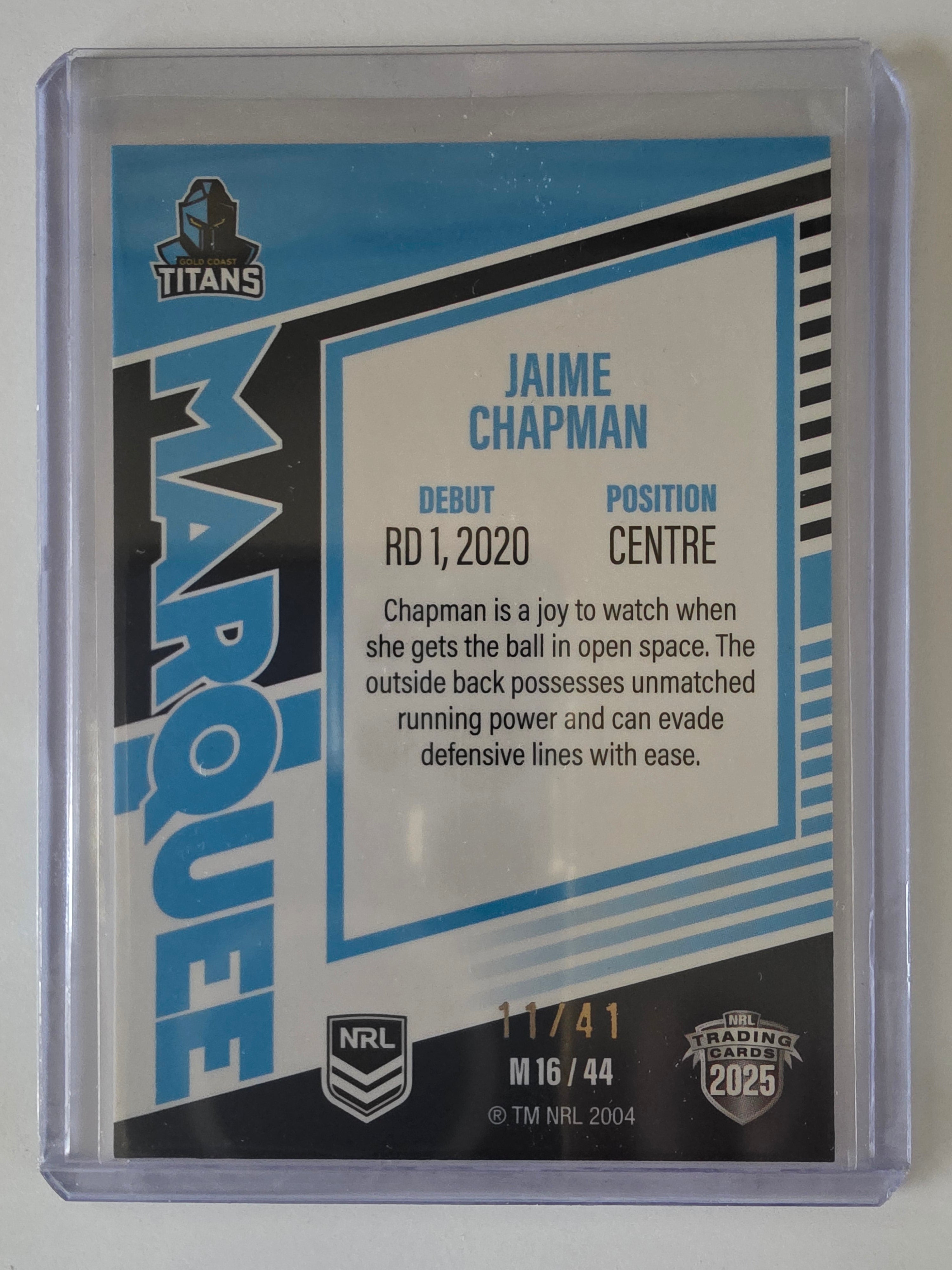 NRL 2025 Elite | Marquee Priority | #MG16 | Jaime Chapman | #11/41 | Titans
