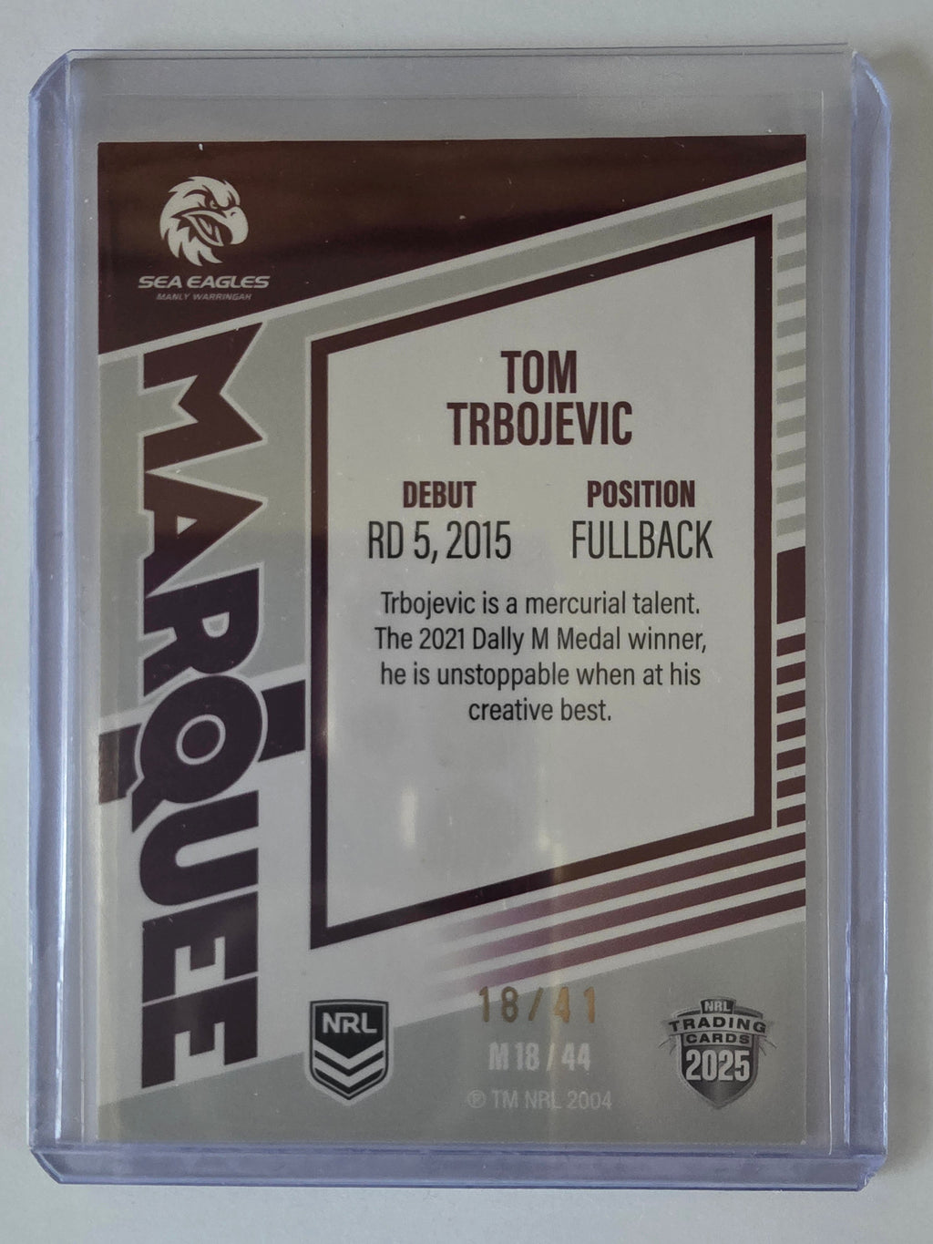 NRL 2025 Elite | Marquee Priority | #MG18 | Tom Trbojevic | #18/41 | Sea Eagles