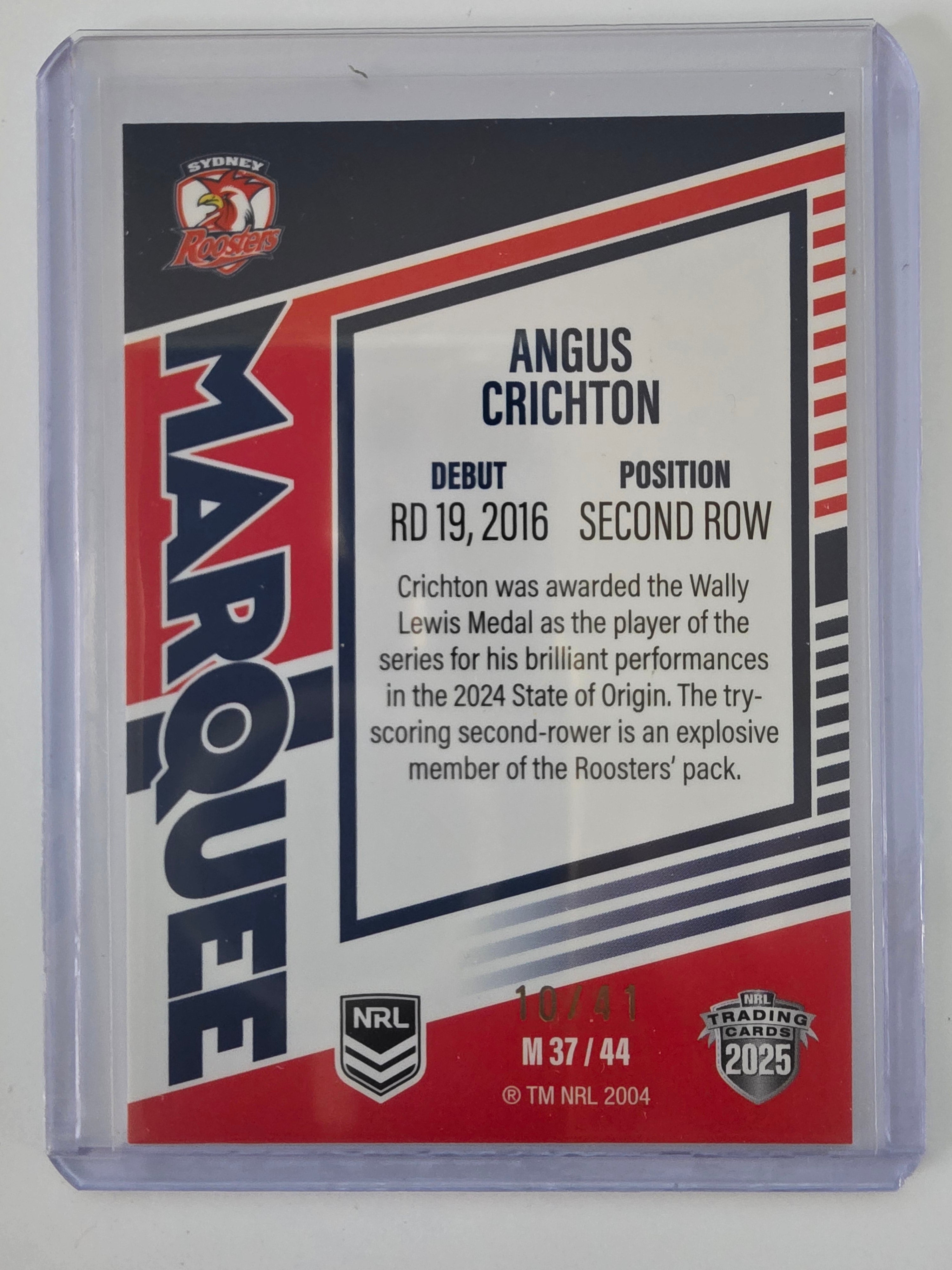 NRL 2025 Elite | Marquee Priority | #MG37 | Angus Crichton | #10/41 | Roosters