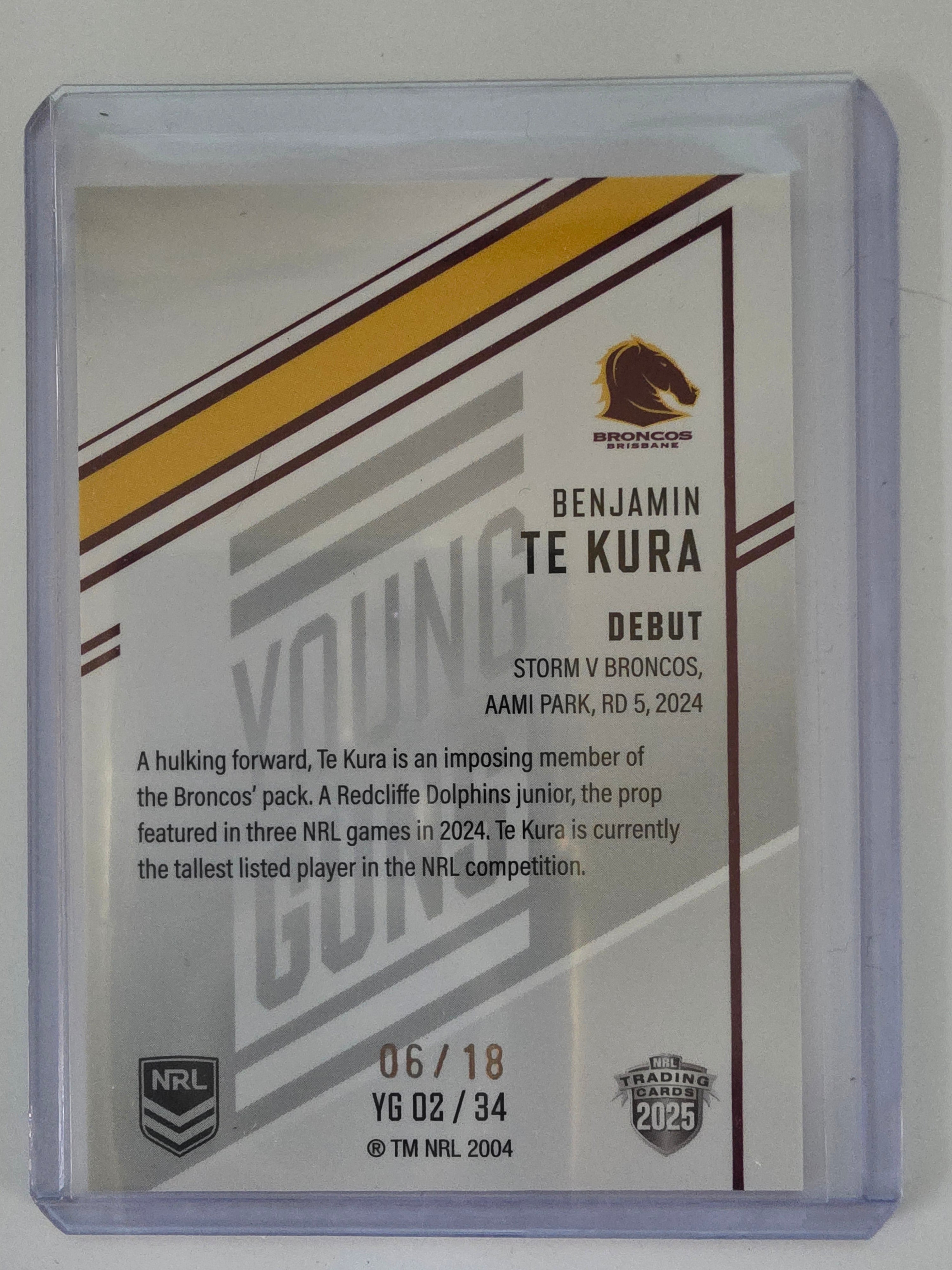 NRL 2025 Elite | Young Guns Priority | #YG02 | Benjamin Tekura | #06/18 |Broncos