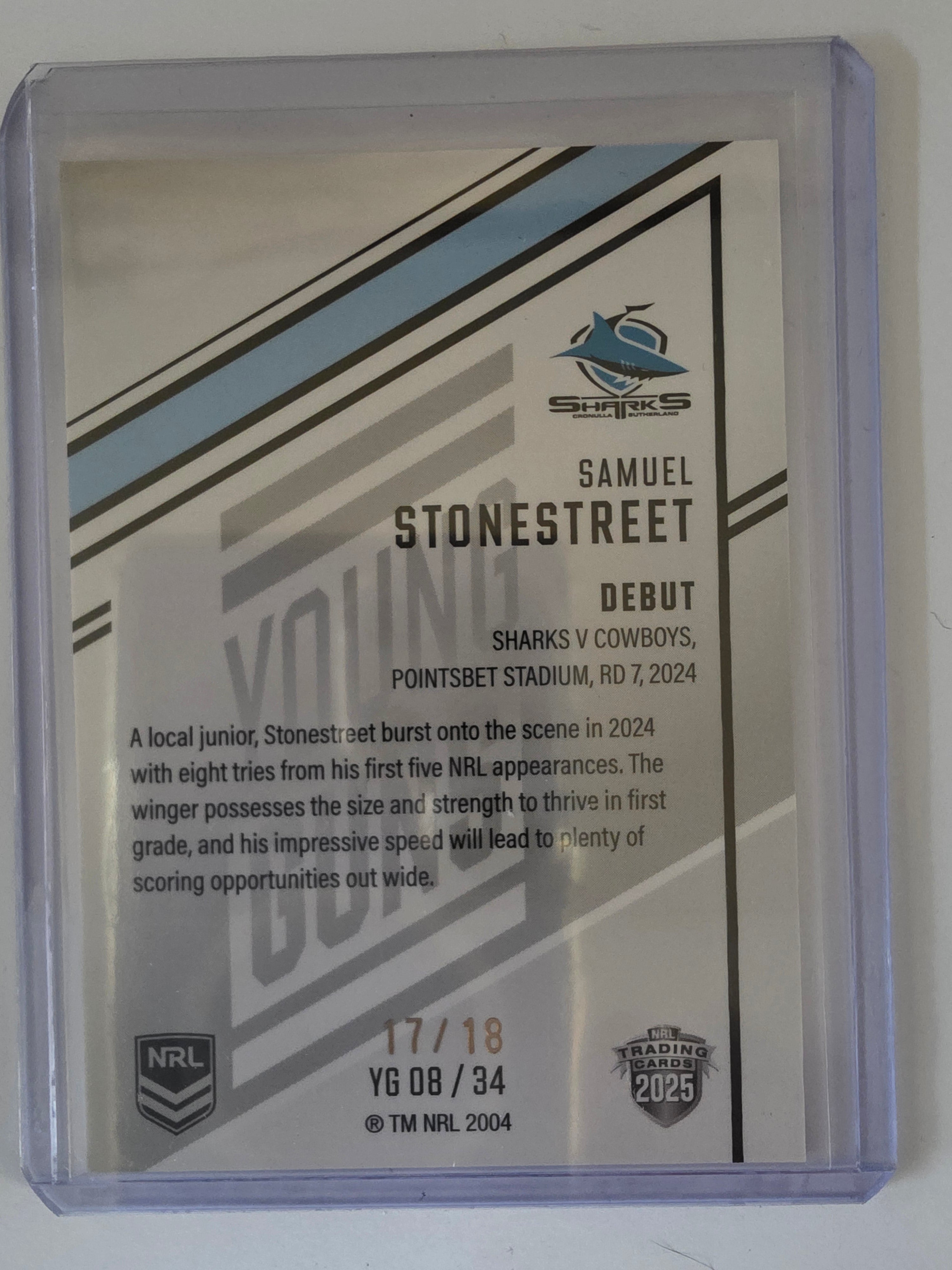 NRL 2025 Elite | Young Guns Priority | #YG08 | Samuel Stonestreet #17/18 |Sharks