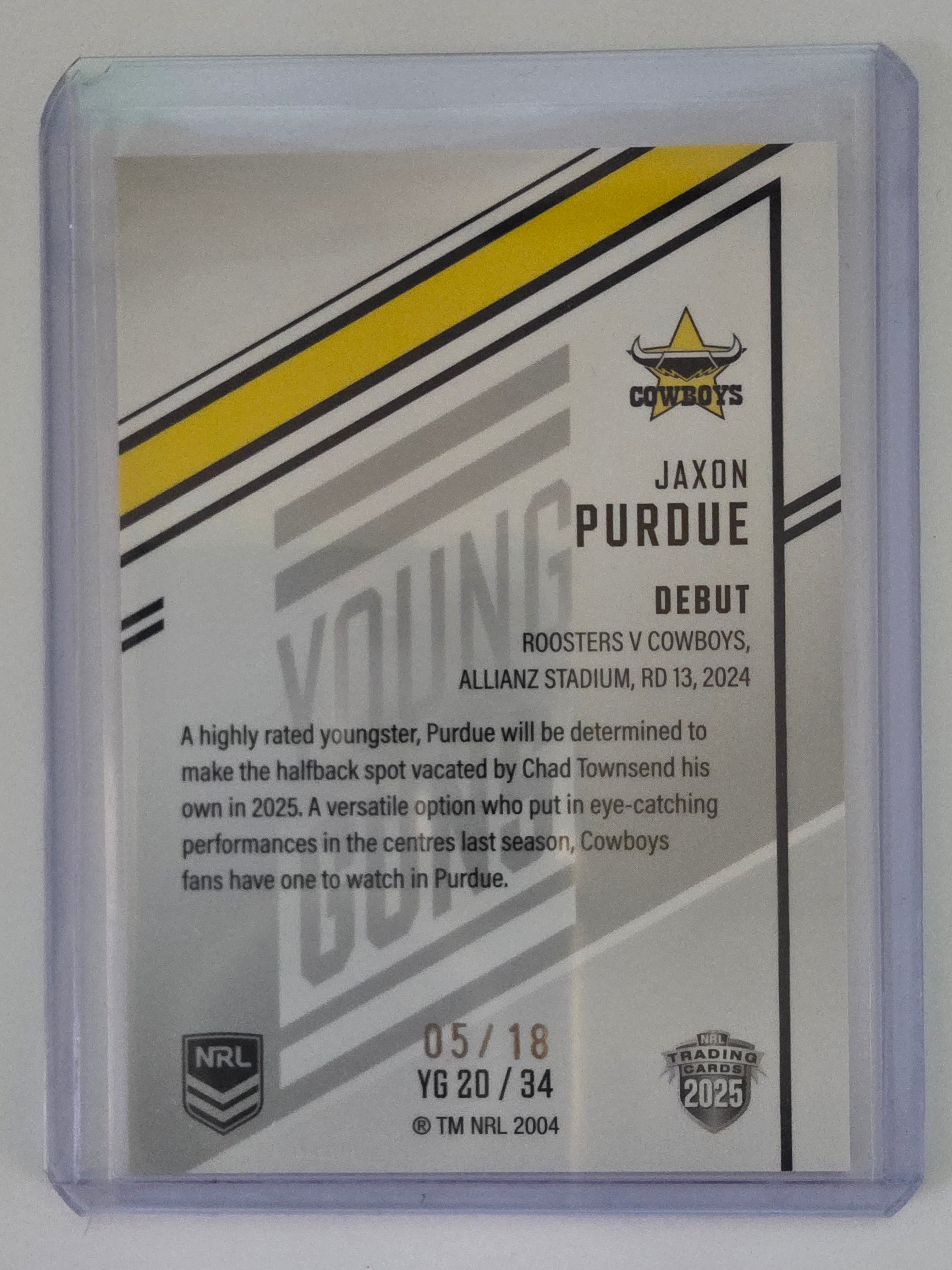 NRL 2025 Elite | Young Guns Priority | #YG20 | Jaxon Purdue | #05/18 | Cowboys
