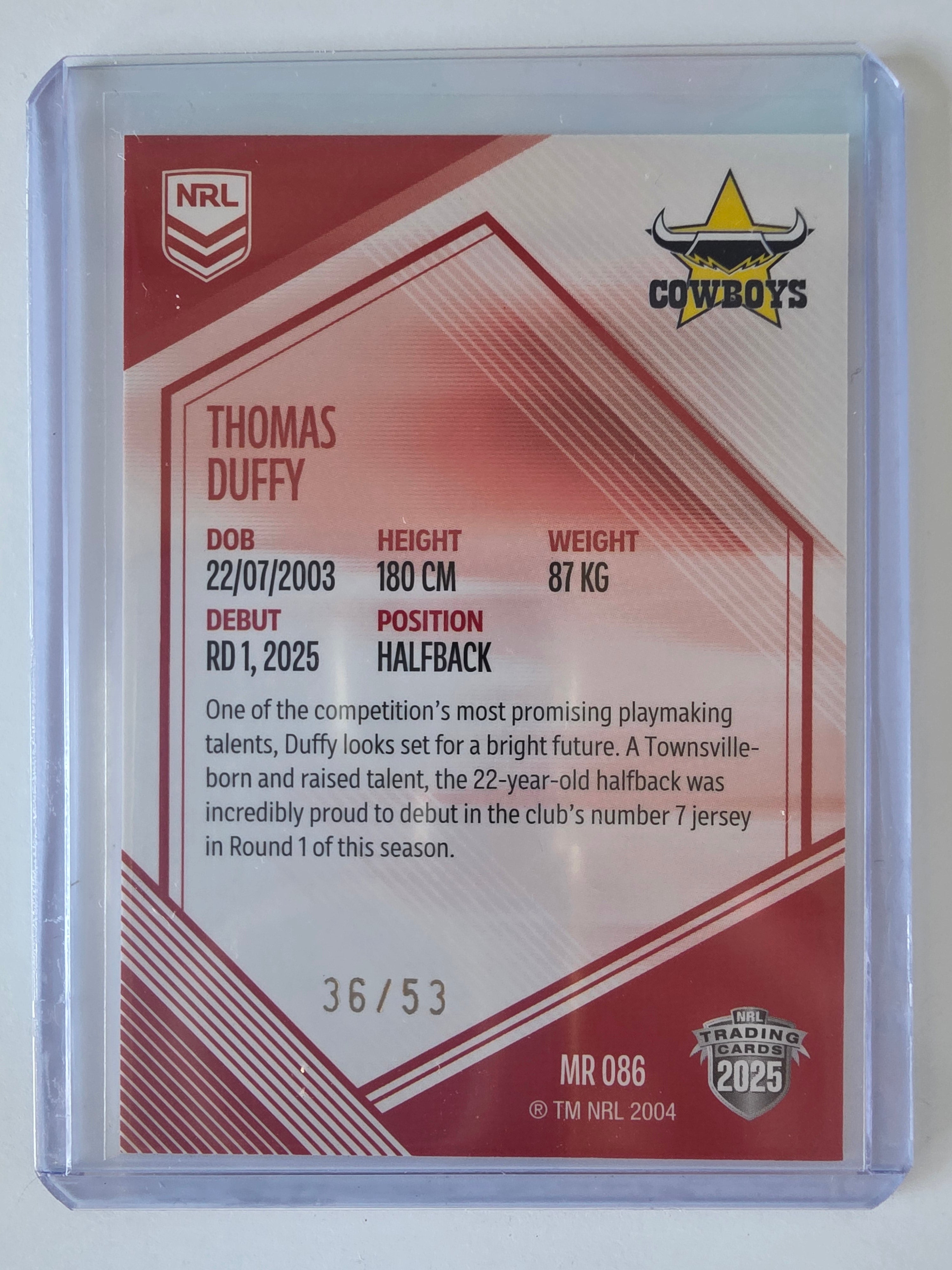 NRL 2025 Elite | Mojo Ruby | #MR86 | Thomas Duffy | #36/53 | Cowboys
