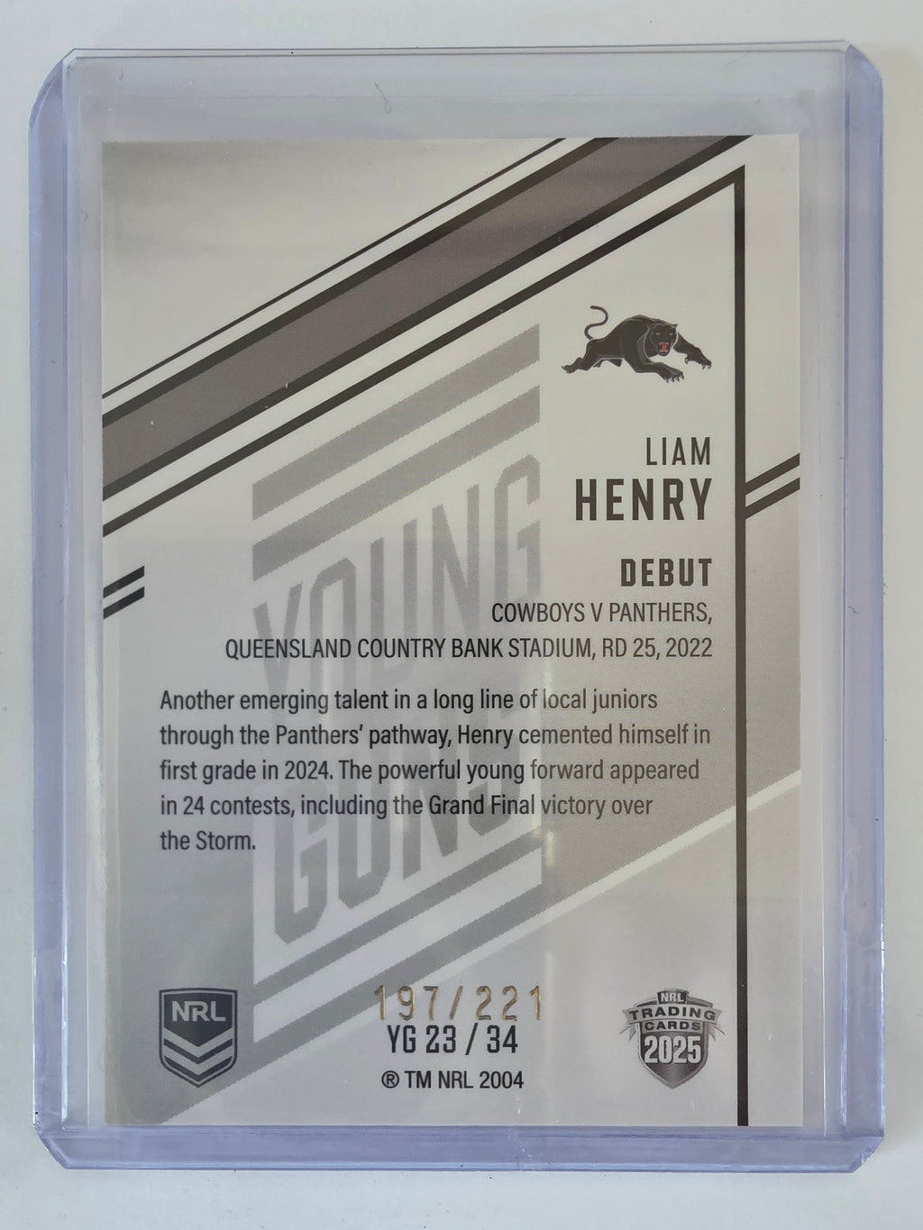 NRL 2025 Elite | Young Guns White | #YG23 | Liam Henry | #197/221 | Panthers