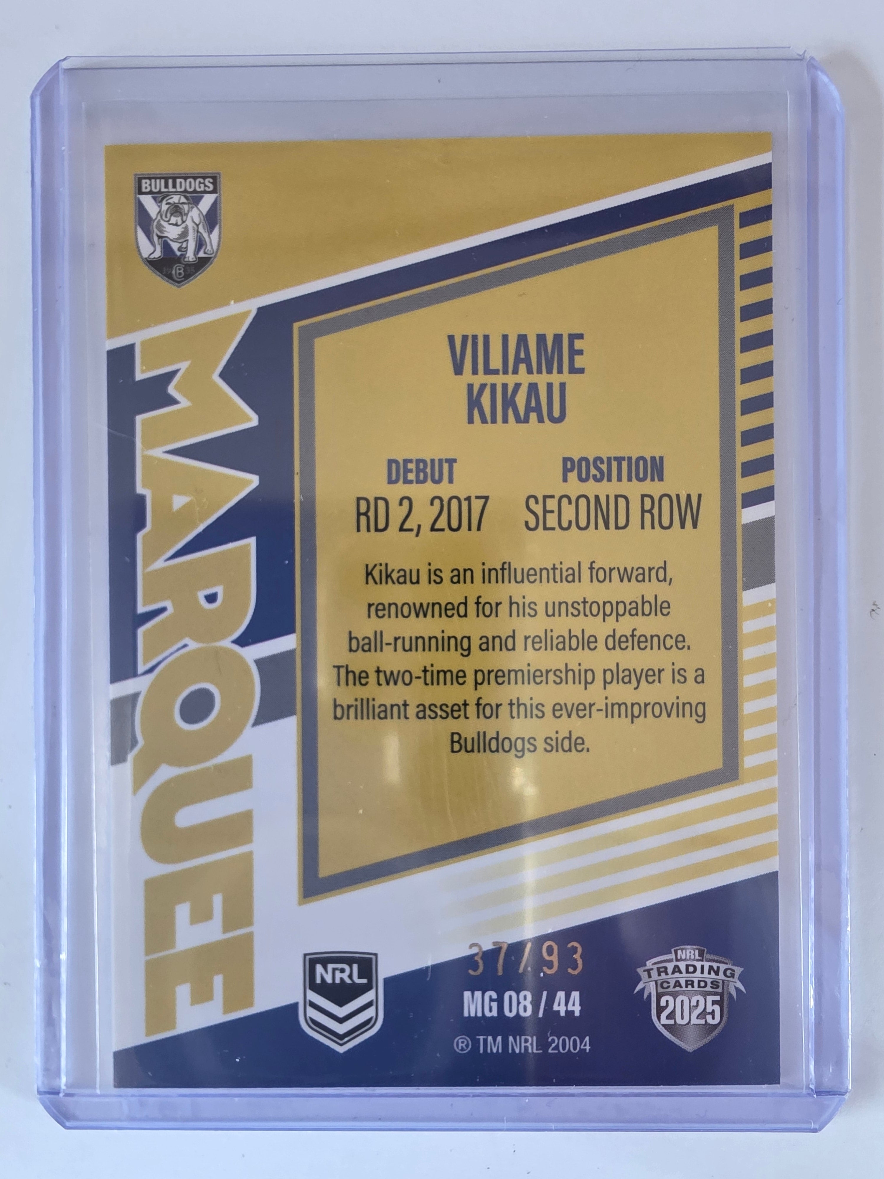 NRL 2025 Elite | Marquee Gold | #MG08 | Viliame Kikau | #37/93 | Bulldogs