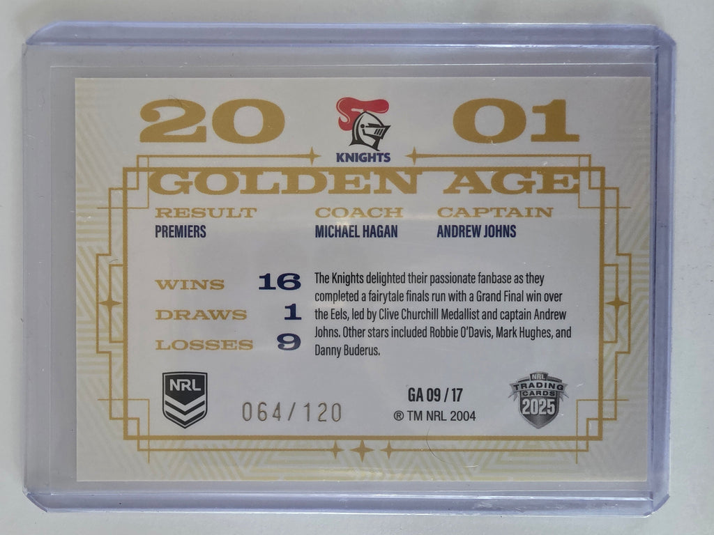 NRL 2025 Elite | Golden Age | #GA09 | Newcastle Knights 2001 | #064/120