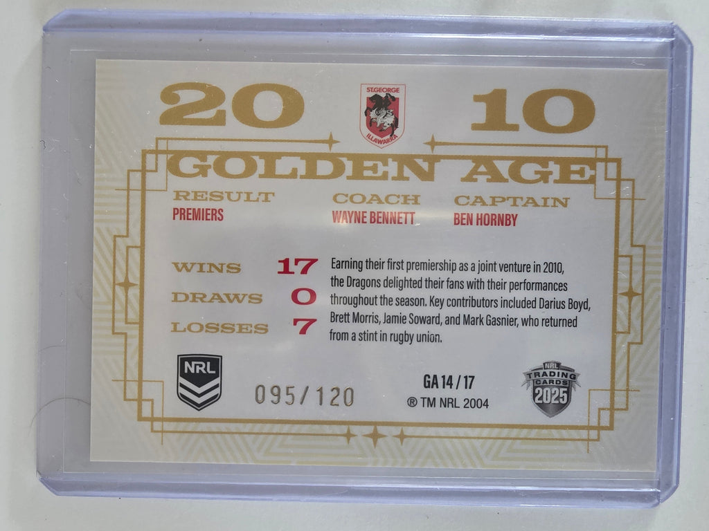 NRL 2025 Elite | Golden Age | #GA14 | St George Illawarra Dragons 2010 |#095/120
