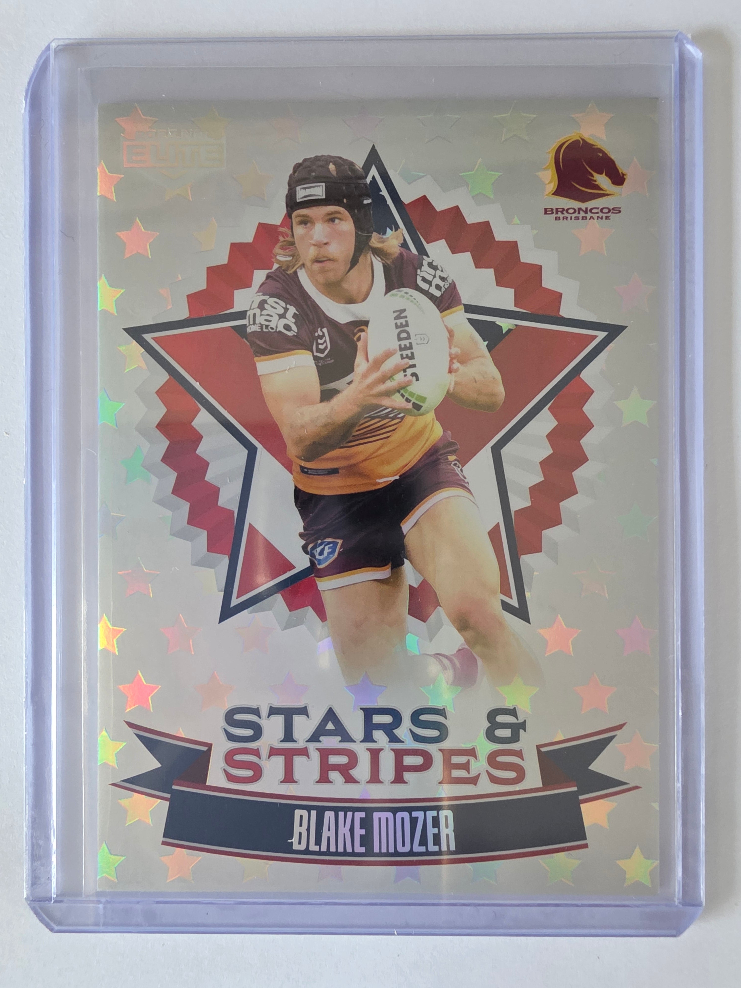 NRL 2025 Elite USA Edition Stars & Stripes #US02 | Blake Mozer #02/59 | Broncos