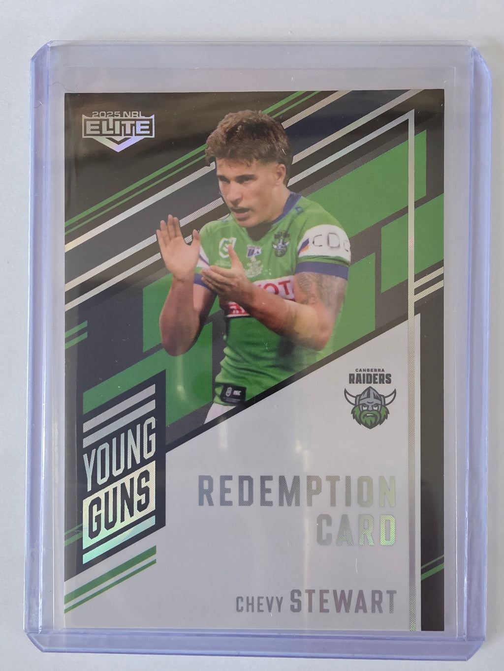 NRL 2025 Elite | Young Guns Black | #YGS02 | Chevy Stewart | #142/159 | Raiders