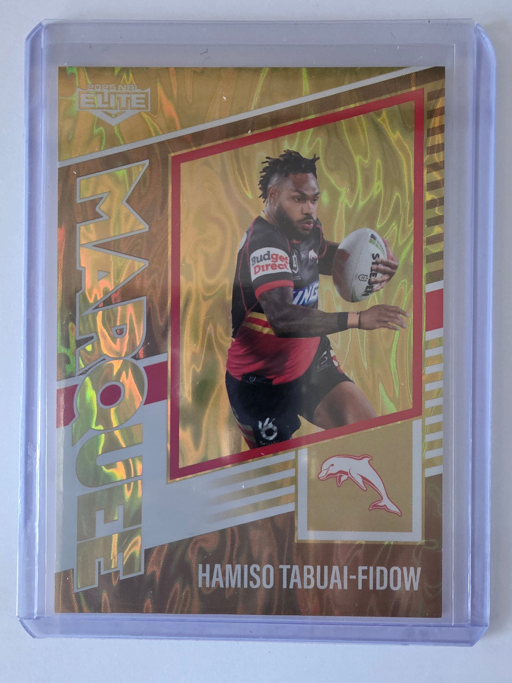 NRL 2025 Elite | Marquee Gold | #MG13 | Hamiso Tabuai-Fidow | #54/93 | Dolphins