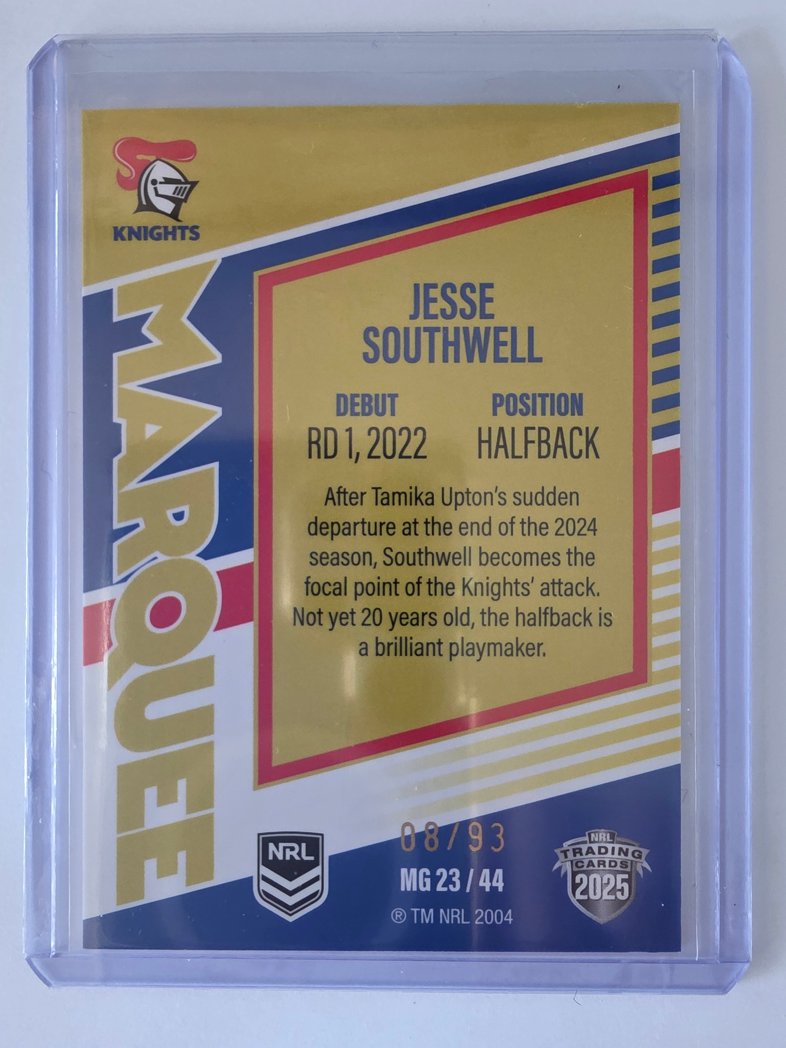 NRL 2025 Elite | Marquee Gold | #MG23 | Jesse Southwell | #08/93 | Knights