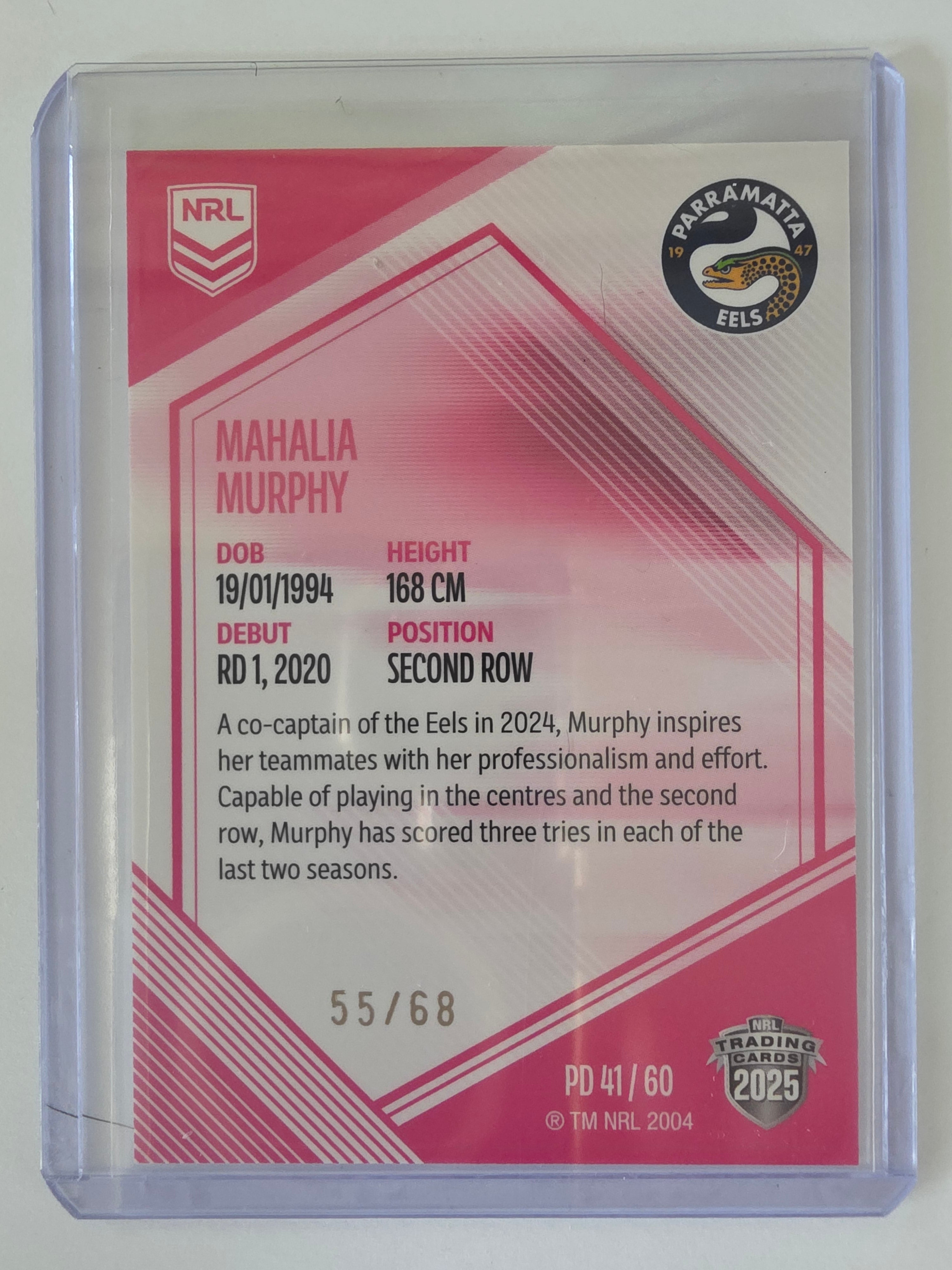 NRL 2025 Elite | Mojo Pink Diamond | #PD41 | Mahalia Murphy | #55/68 | Eels