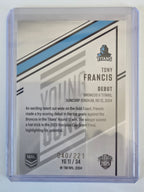 NRL 2025 Elite | Young Guns White | #YG11 | Tony Francis | #040/221 | Titans
