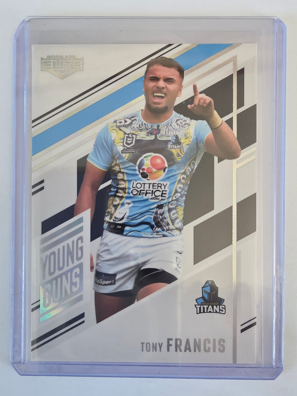NRL 2025 Elite | Young Guns White | #YG11 | Tony Francis | #221/221 | Titans