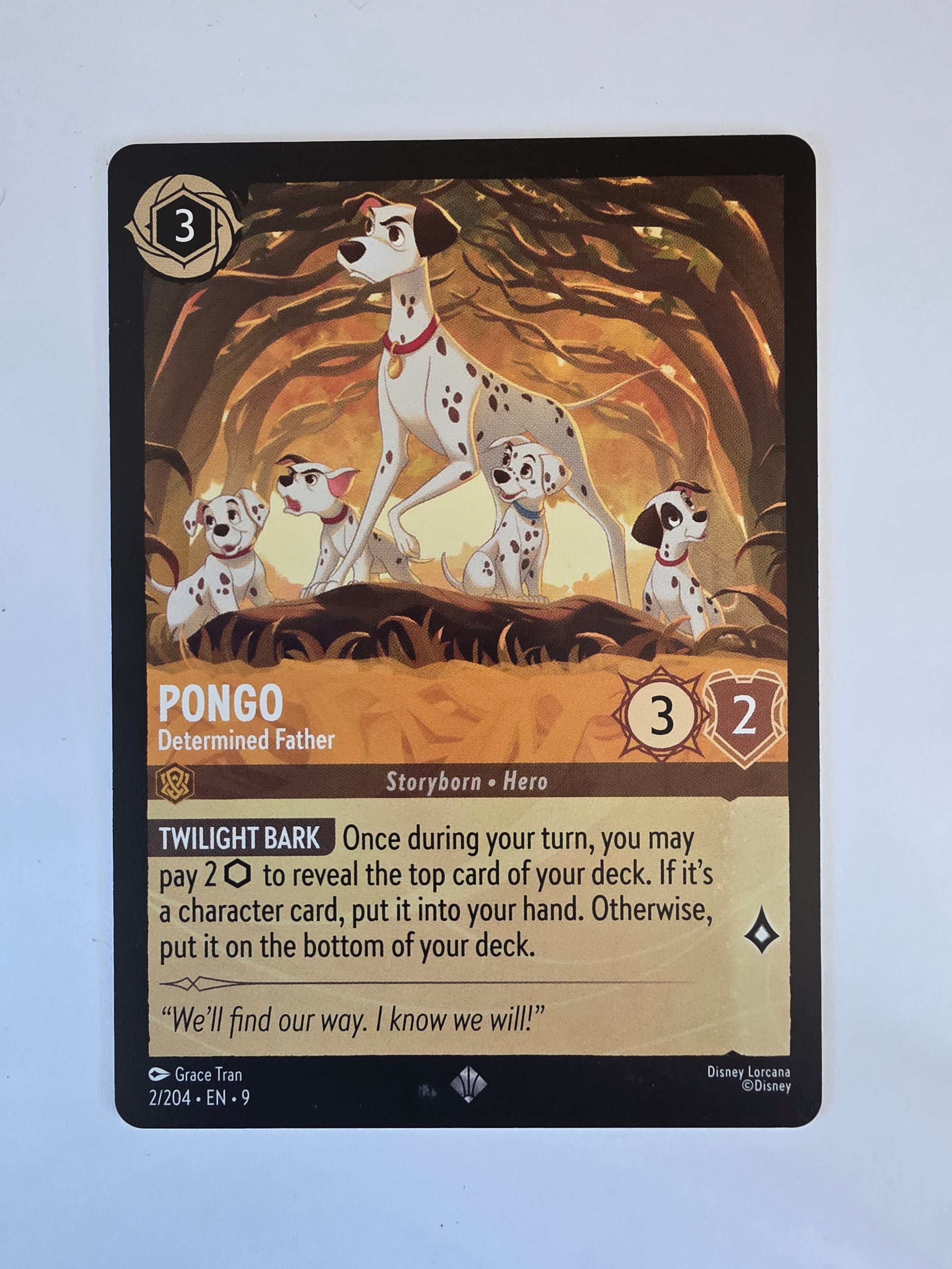 Disney Lorcana | Set 9 Fabled | 2/204 | Pongo - Determined Father | Super Rare