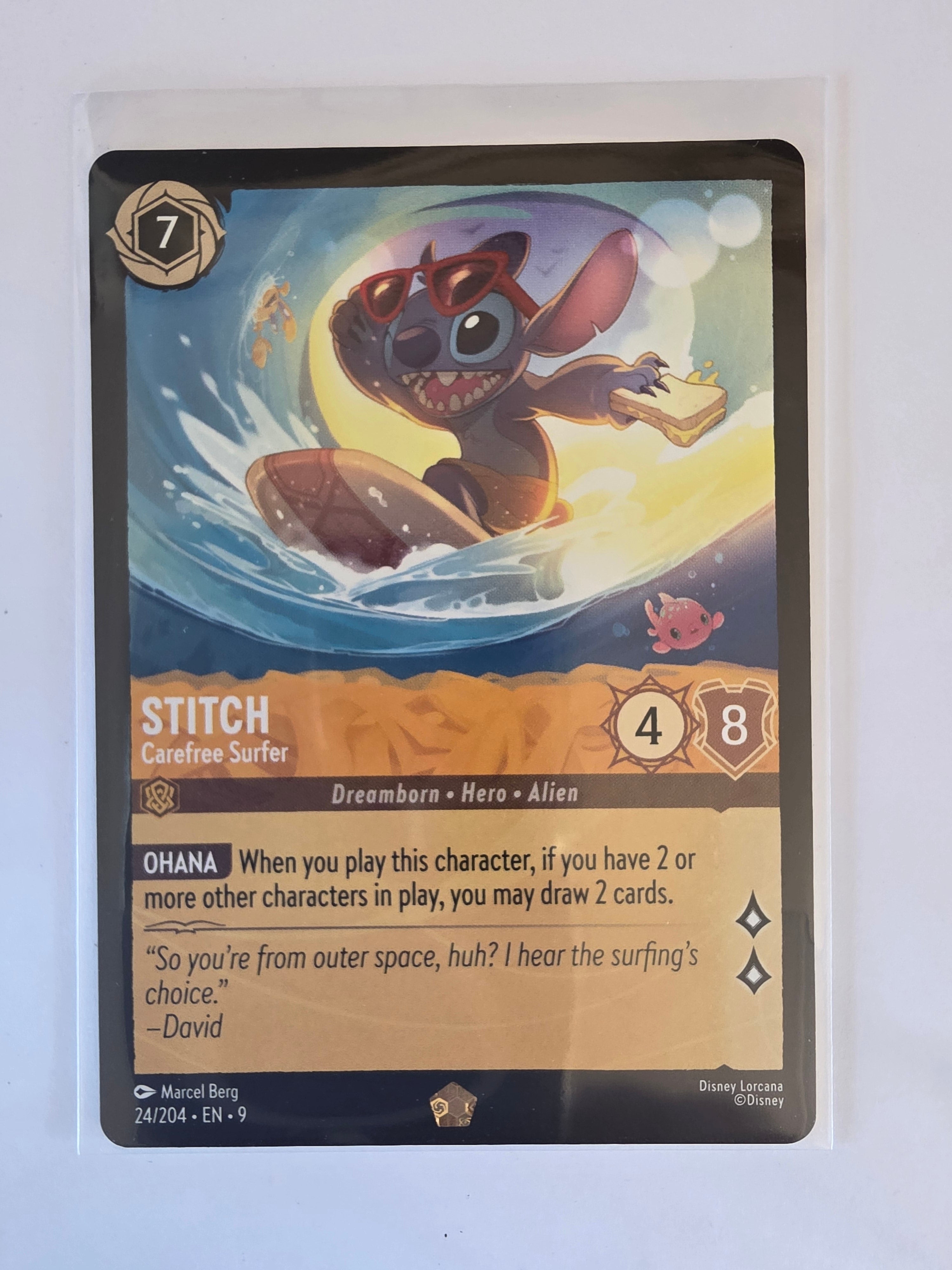 Disney Lorcana | Set 9 Fabled | 24/204 | Stitch - Carefree Surfer | Legendary