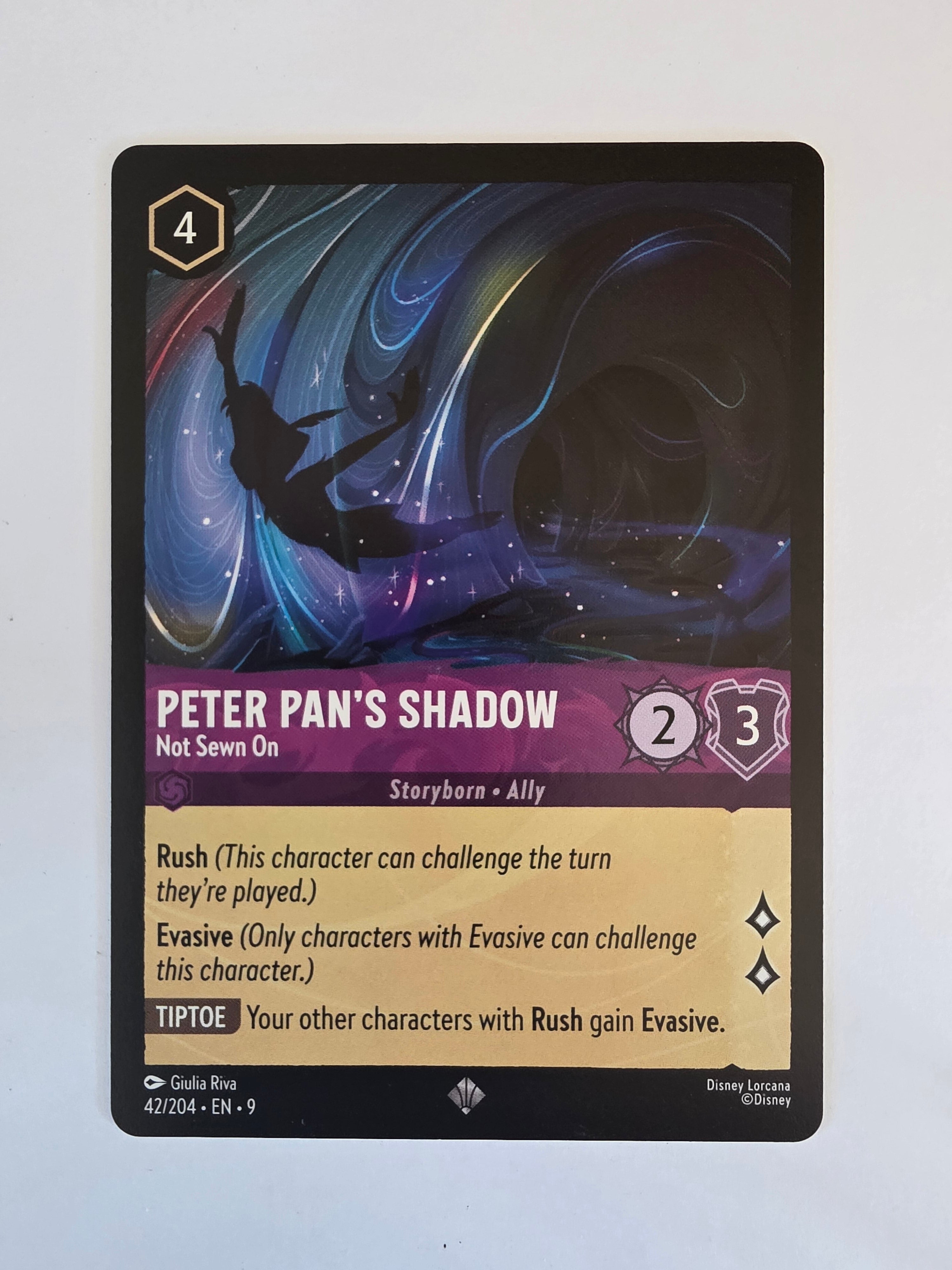 Disney Lorcana | Fabled | 42/204 | Peter Pan's Shadow - Not Sewn On | Super Rare