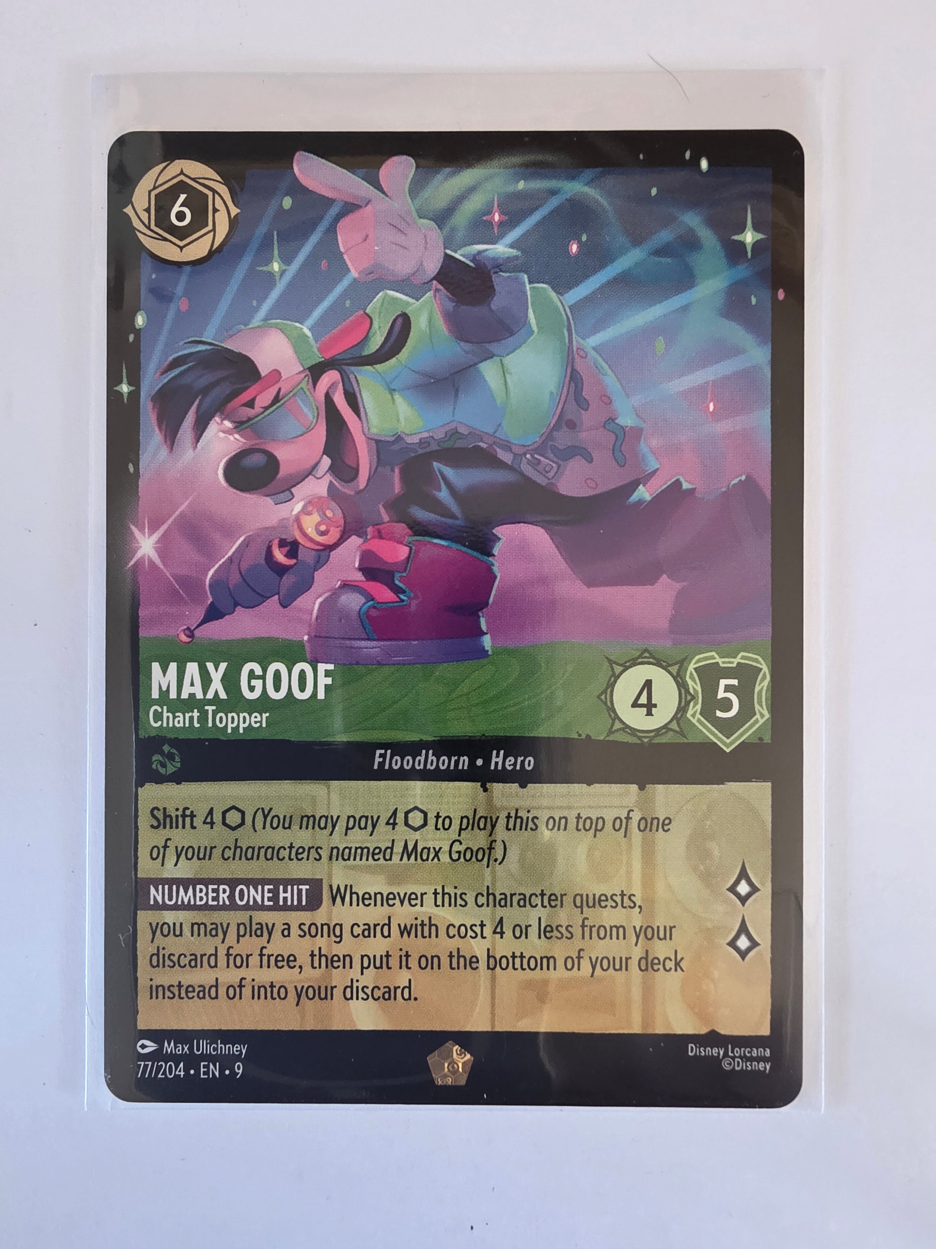 Disney Lorcana | Set 9 Fabled | 77/204 | Max Goof - Chart Topper | Legendary