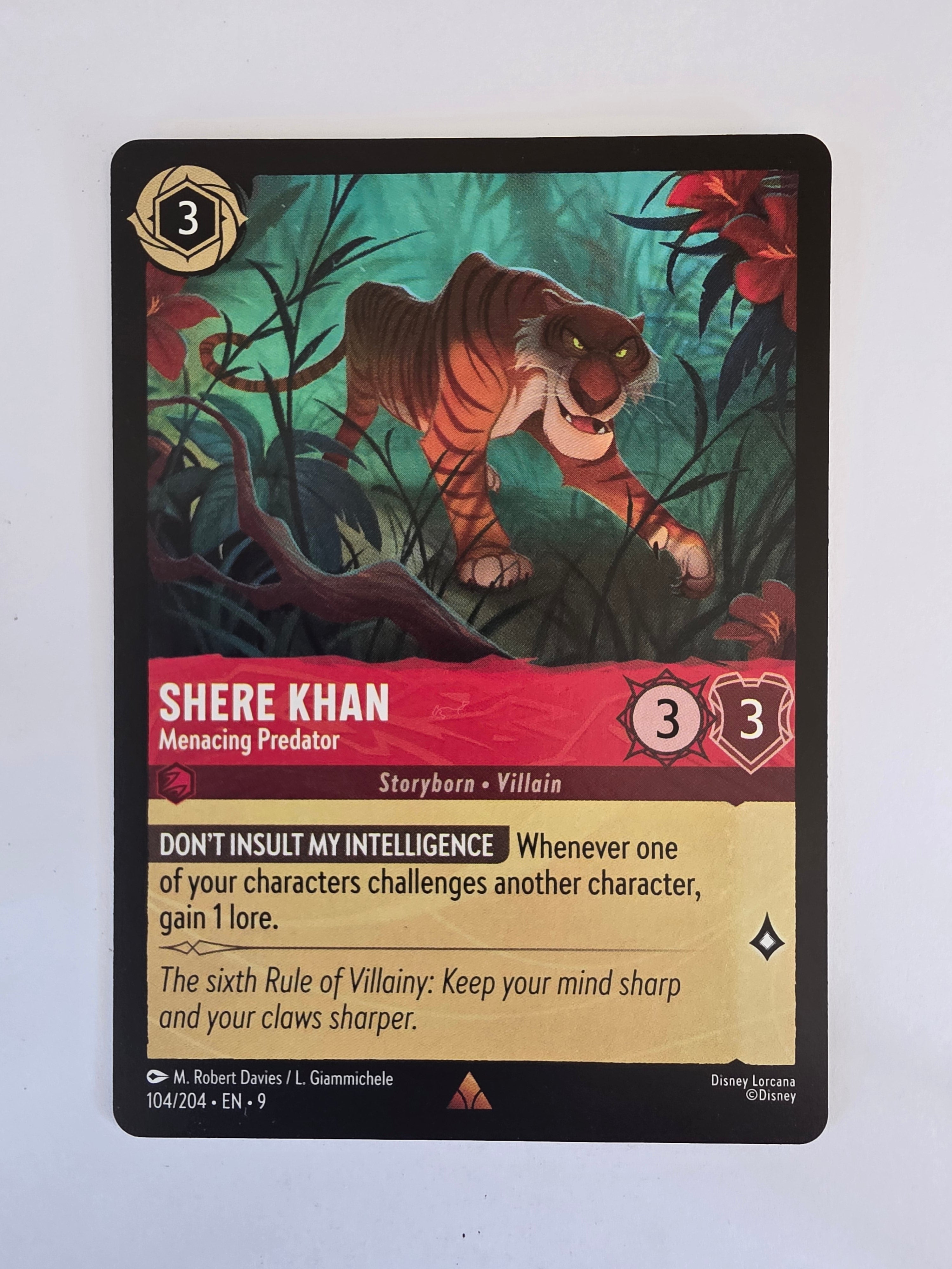 Disney Lorcana | Set 9 Fabled | 104/204 | Shere Khan - Menacing Predator | Rare