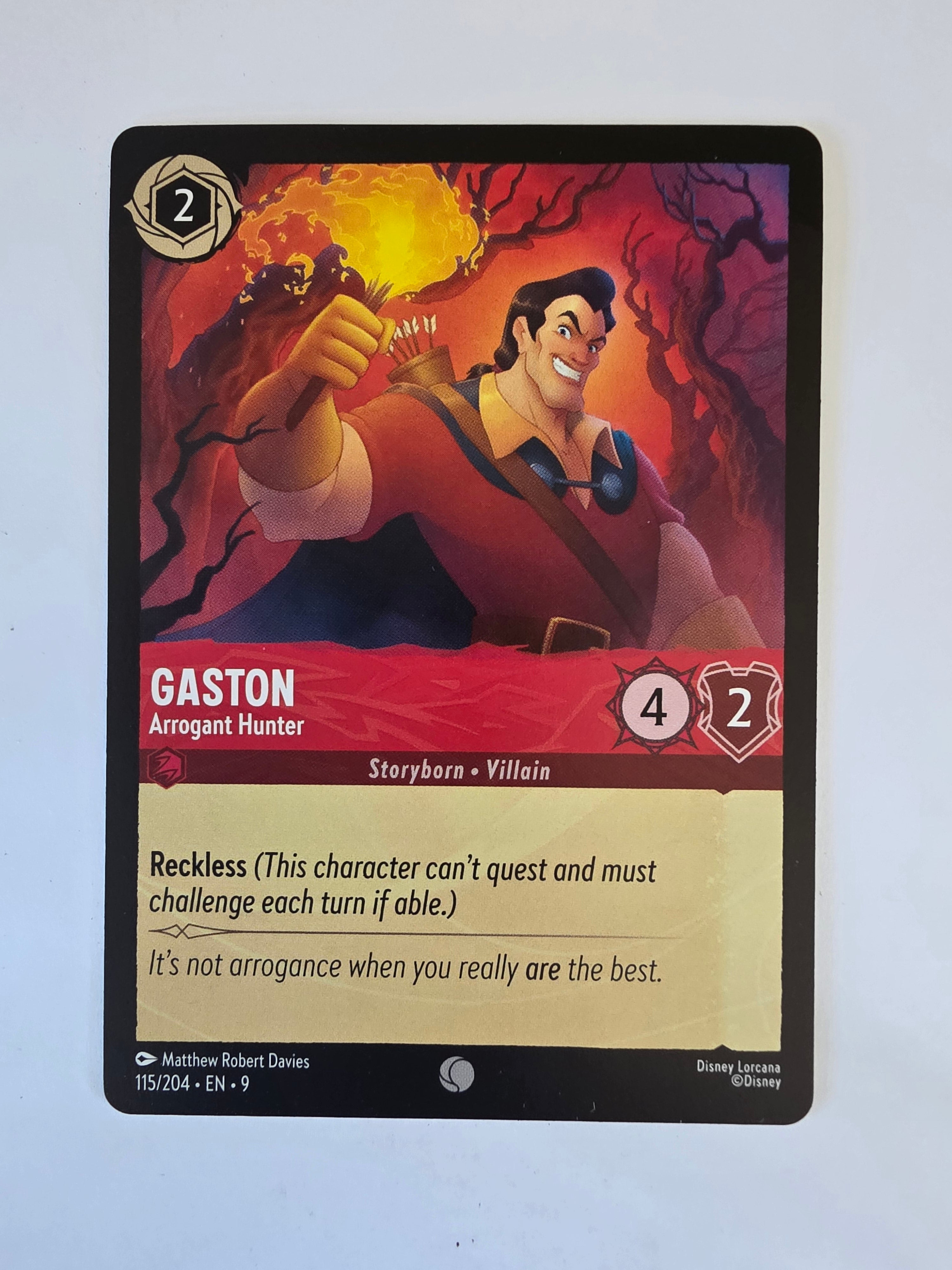Disney Lorcana | Set 9 Fabled | 115/204 | Gaston - Arrogant Hunter | Common