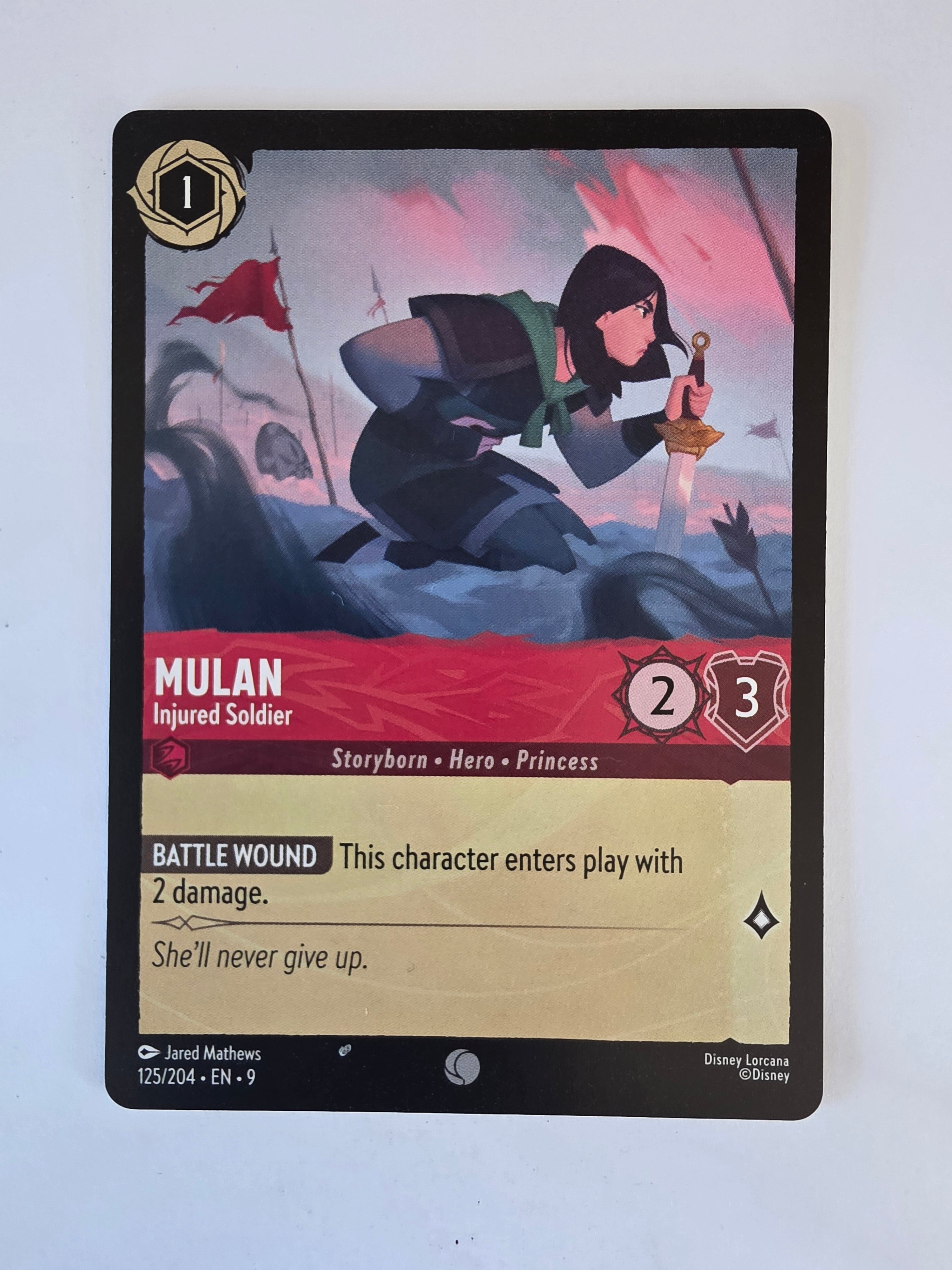 Disney Lorcana | Set 9 Fabled | 125/204 | Mulan - Injured Soldier | Common