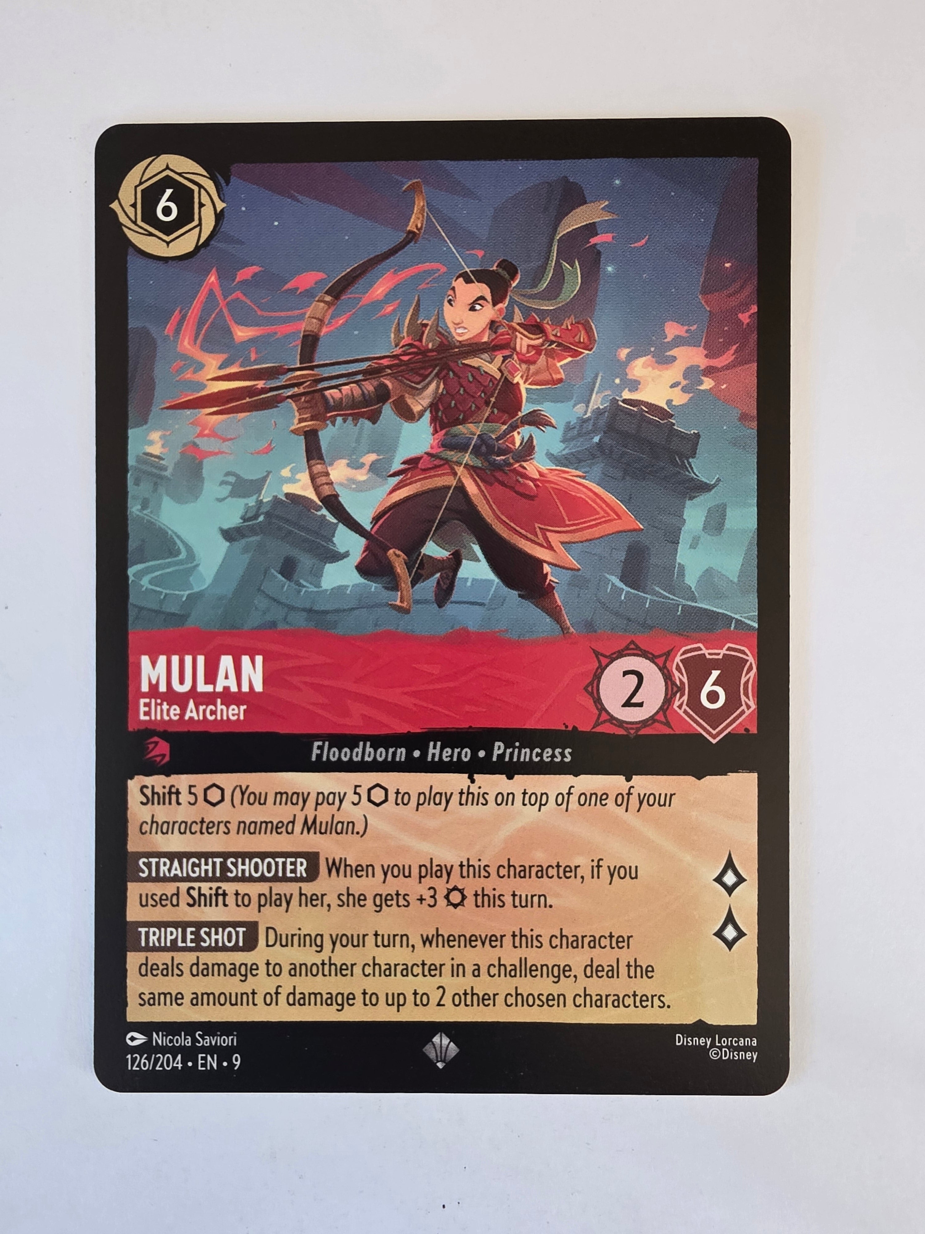 Disney Lorcana | Set 9 Fabled | 126/204 | Mulan - Elite Archer | Super Rare