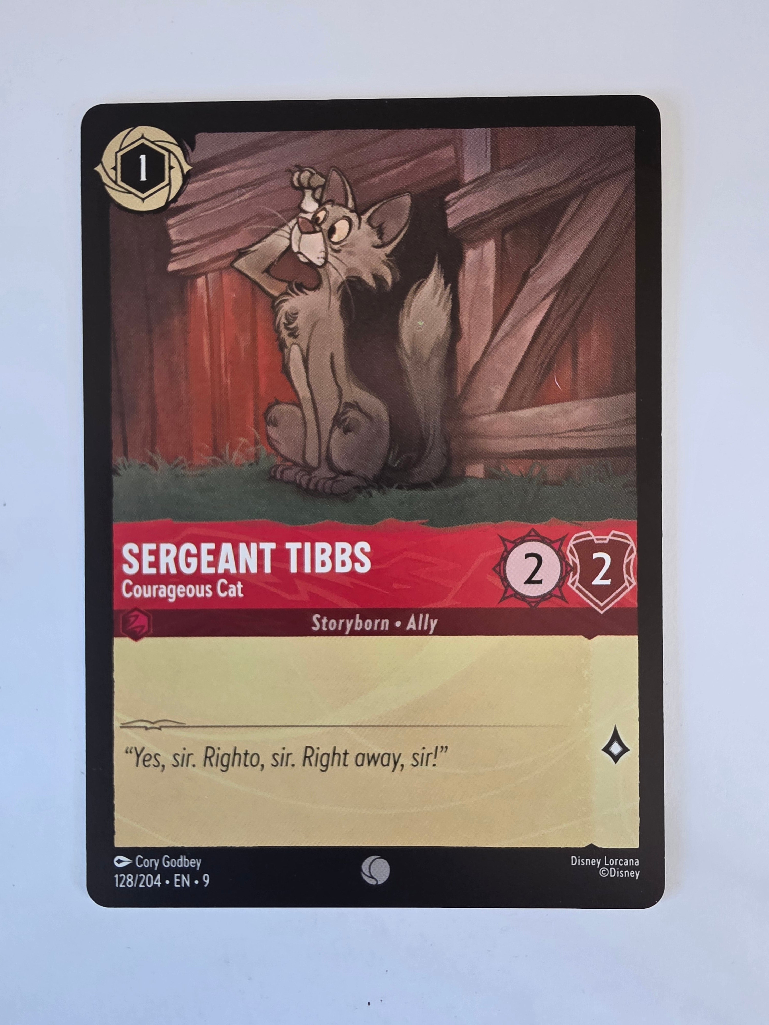 Disney Lorcana | Fabled | 128/204 | Sergeant Tibbs - Courageous Cat | Common
