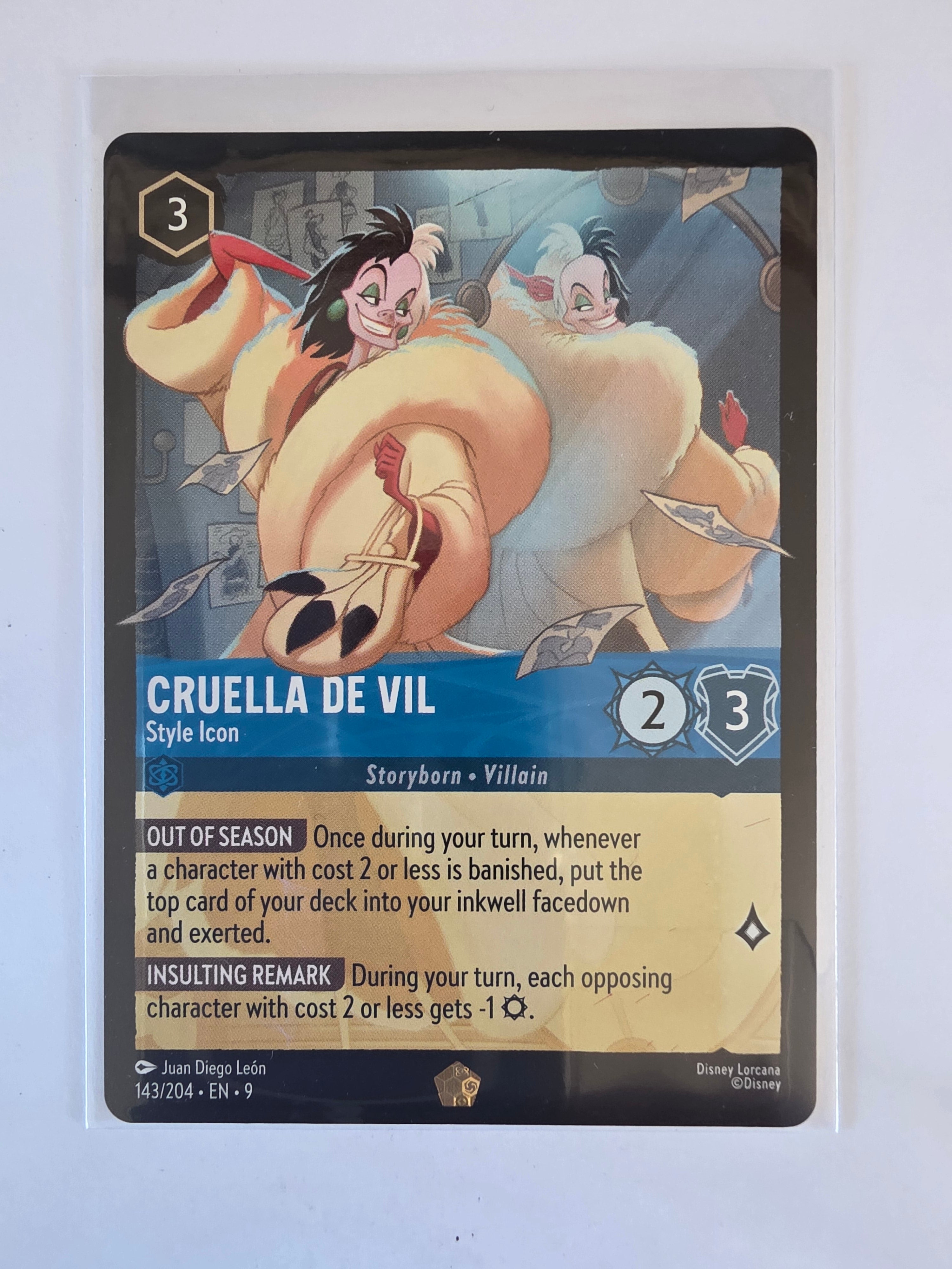 Disney Lorcana | Fabled | 143/204 | Cruella De Vil - Style Icon | Legendary