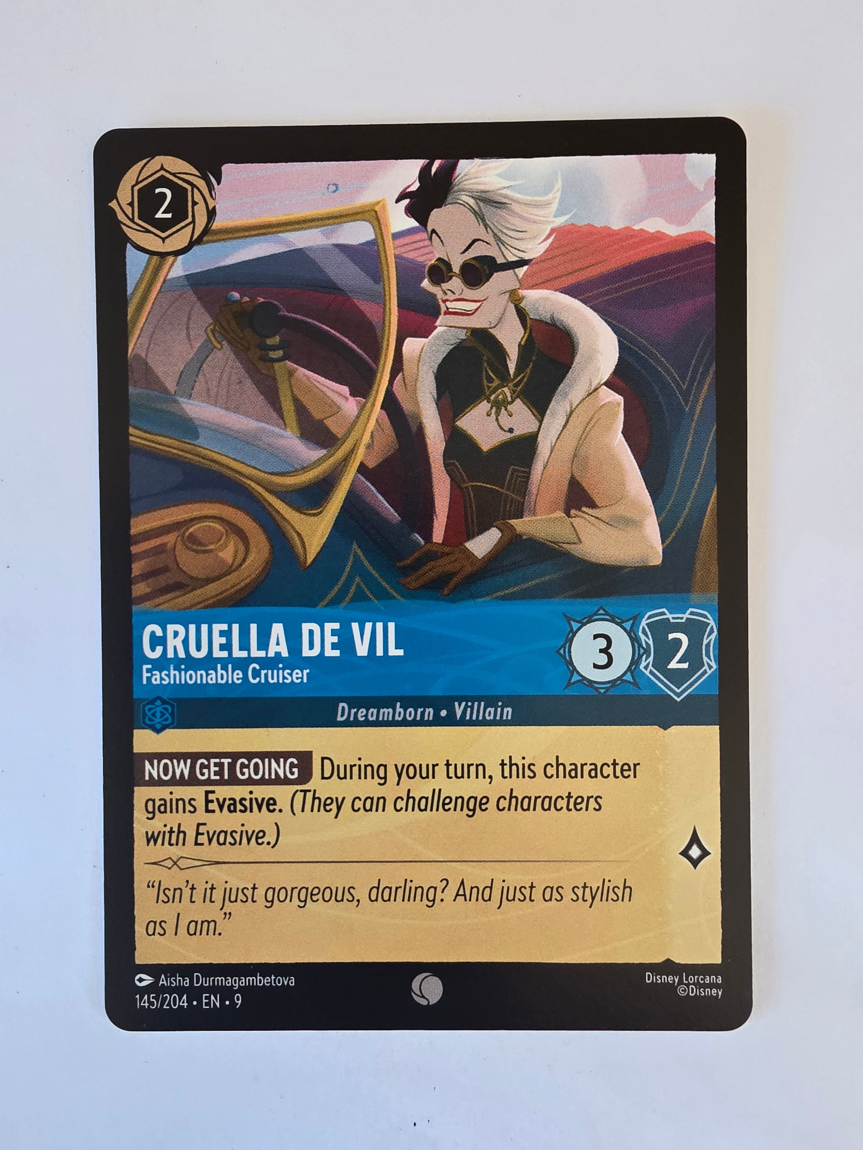 Disney Lorcana | Fabled 145/204 | Cruella De Vil - Fashionable Cruiser | Common