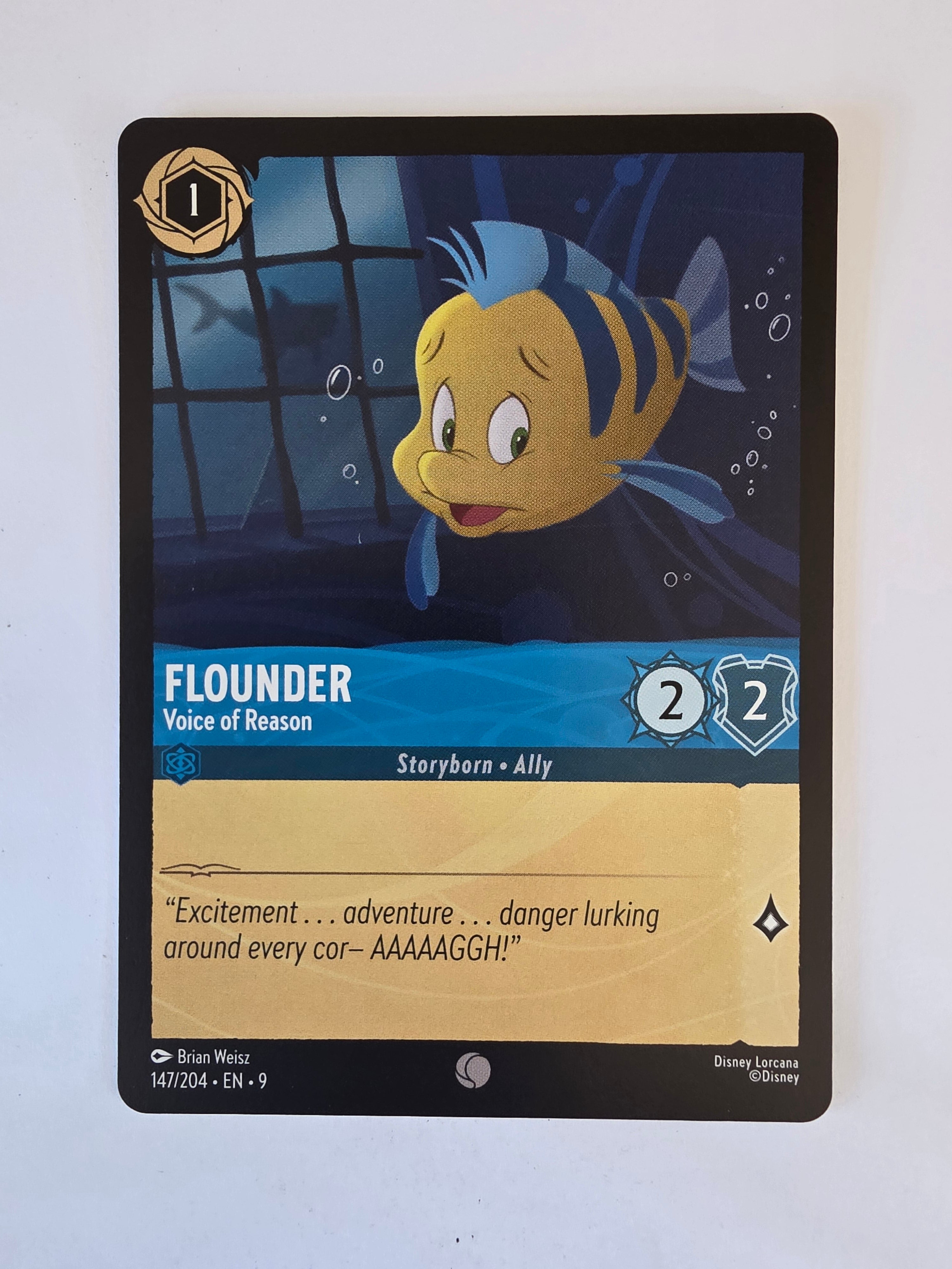 Disney Lorcana | Set 9 Fabled | 147/204 | Flounder - Voice of Reason | Common