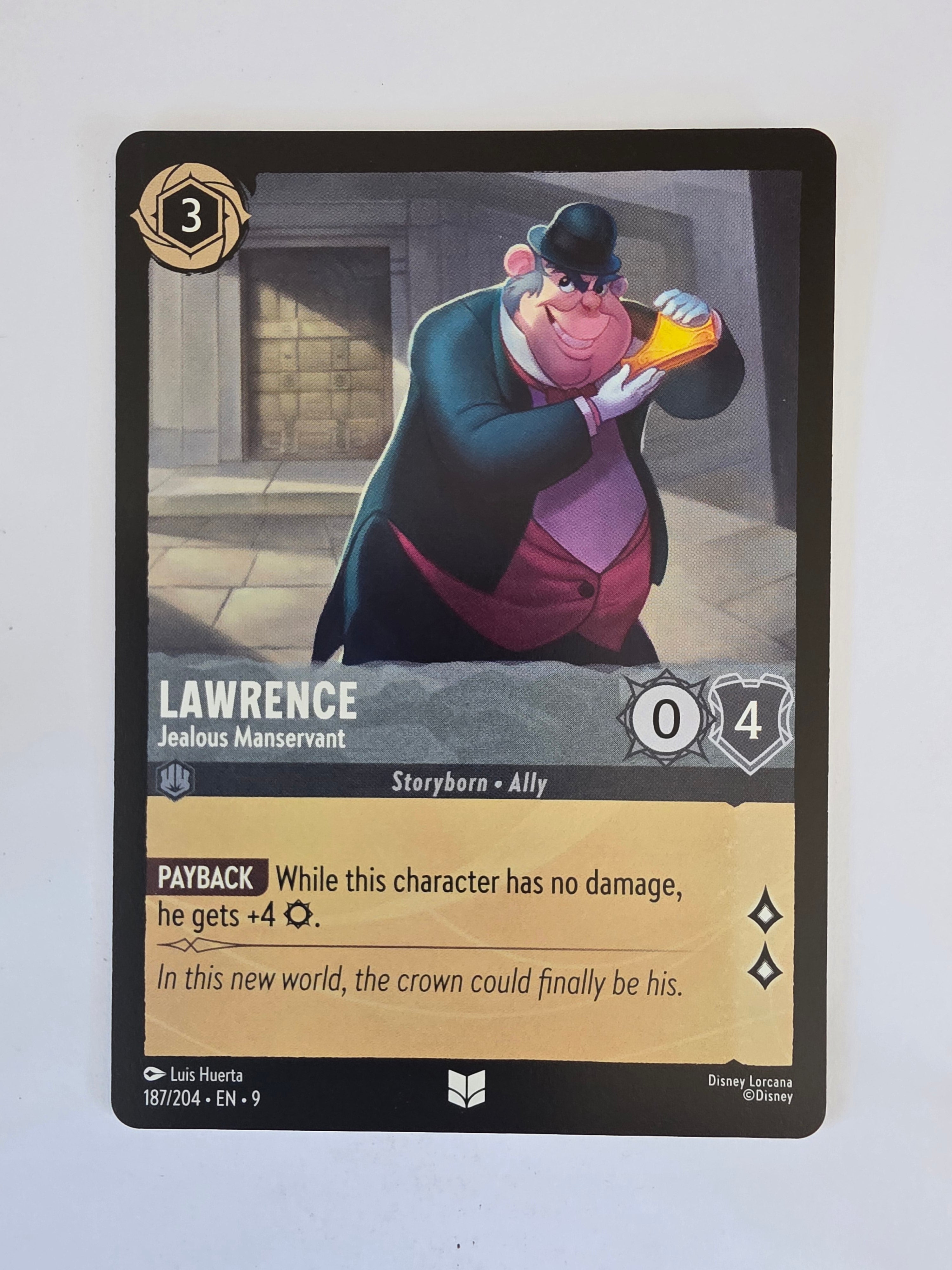 Disney Lorcana | Set 9 Fabled 187/204 | Lawrence - Jealous Manservant | Uncommon