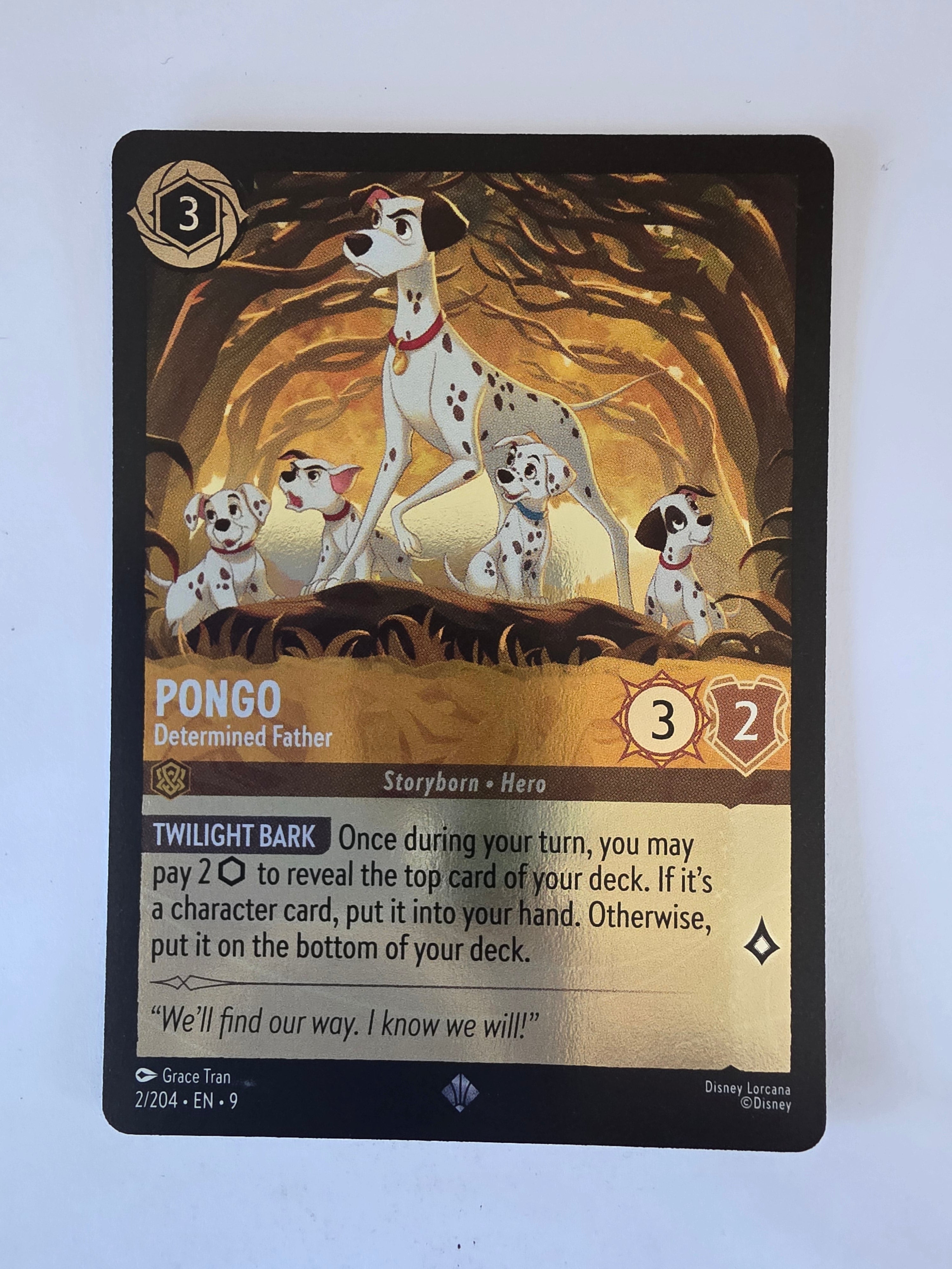 Disney Lorcana | Fabled 2/204 | COLDFOIL |Pongo - Determined Father | Super Rare