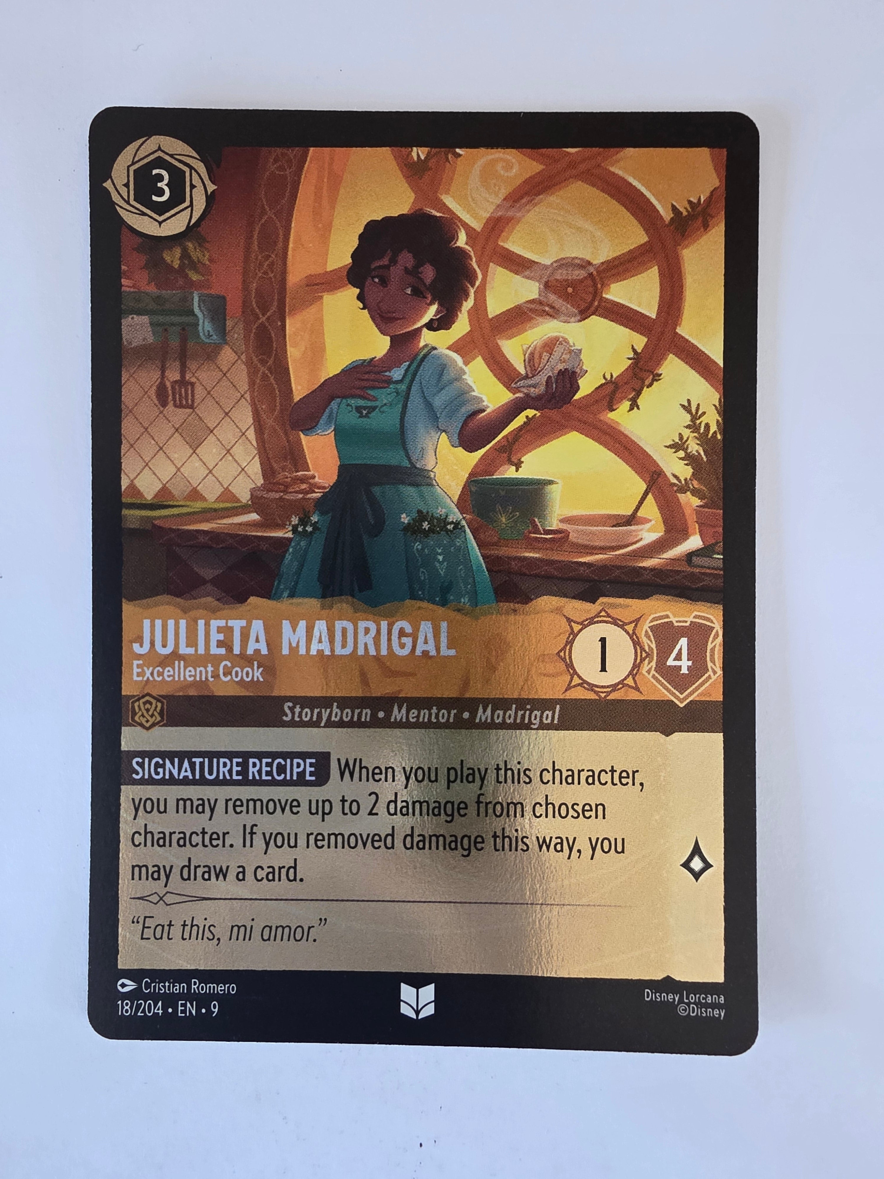 Lorcana |Fabled |18/204 |COLDFOIL |Julieta Madrigal - Excellent Cook |Uncommon