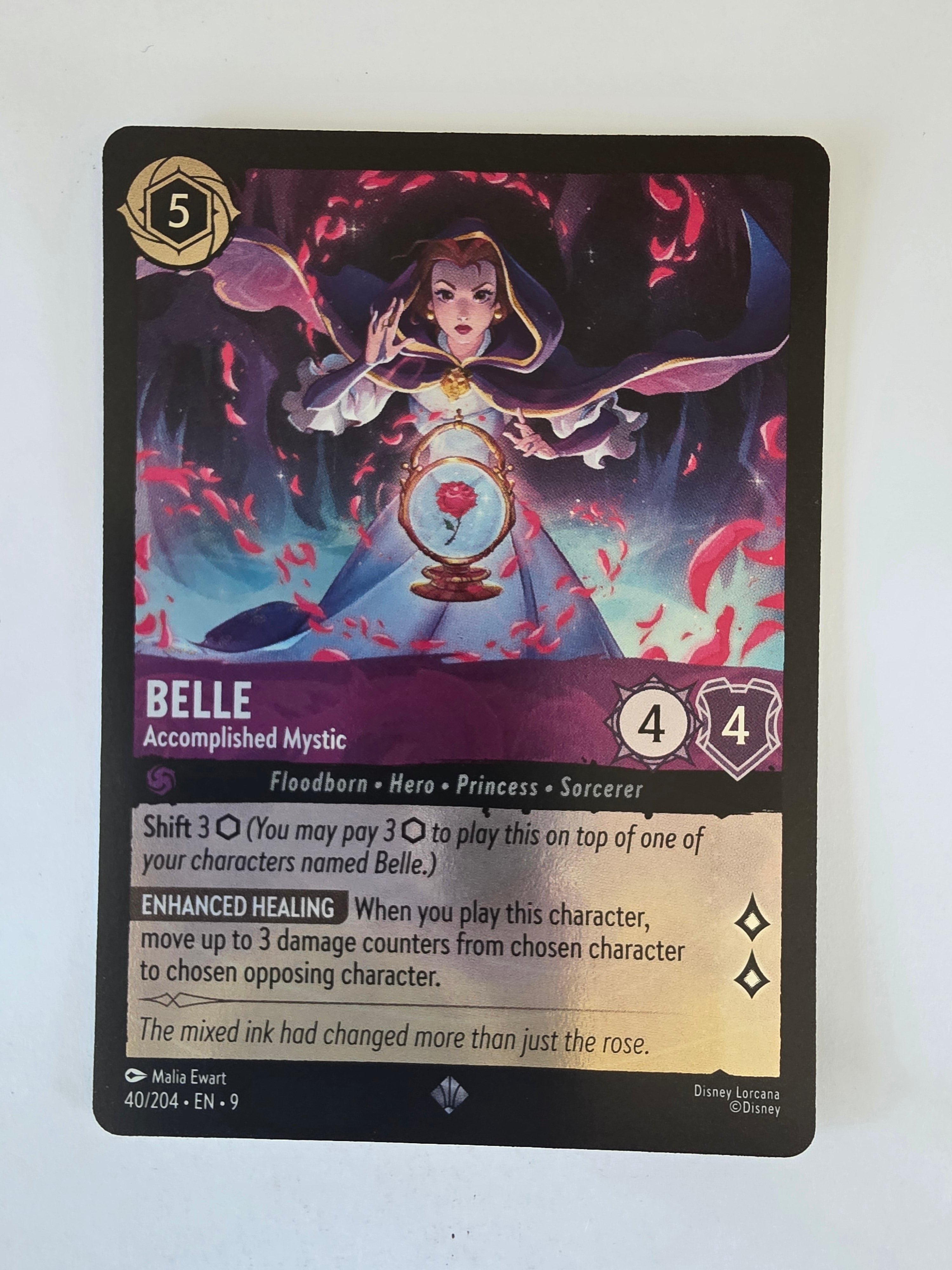 Disney Lorcana |Fabled 40/204 |COLDFOIL |Belle - Accomplished Mystic |Super Rare