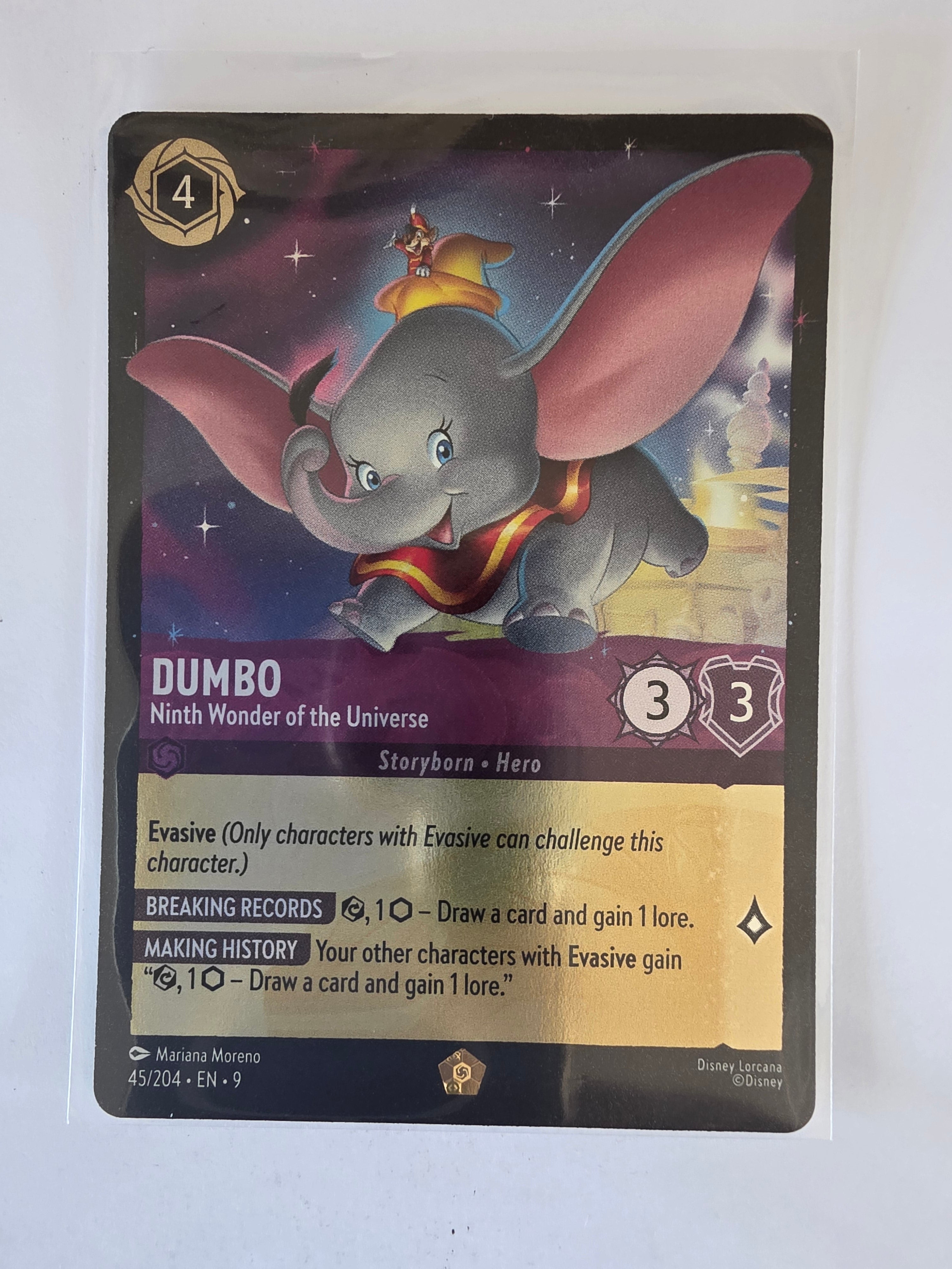 Lorcana |Fabled 45/204 COLDFOIL Dumbo - Ninth Wonder of the Universe |Legendary
