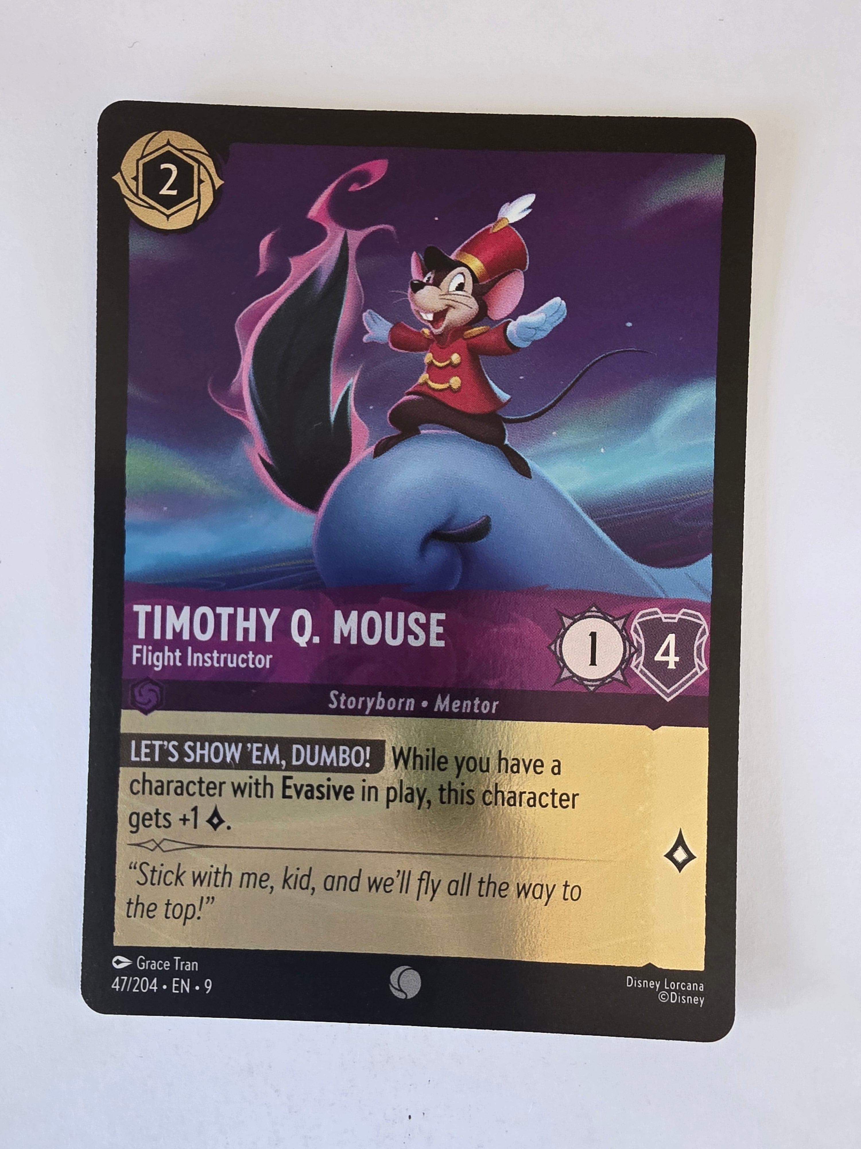 Lorcana |Fabled |47/204 |COLDFOIL |Timothy Q. Mouse - Flight Instructor |Common