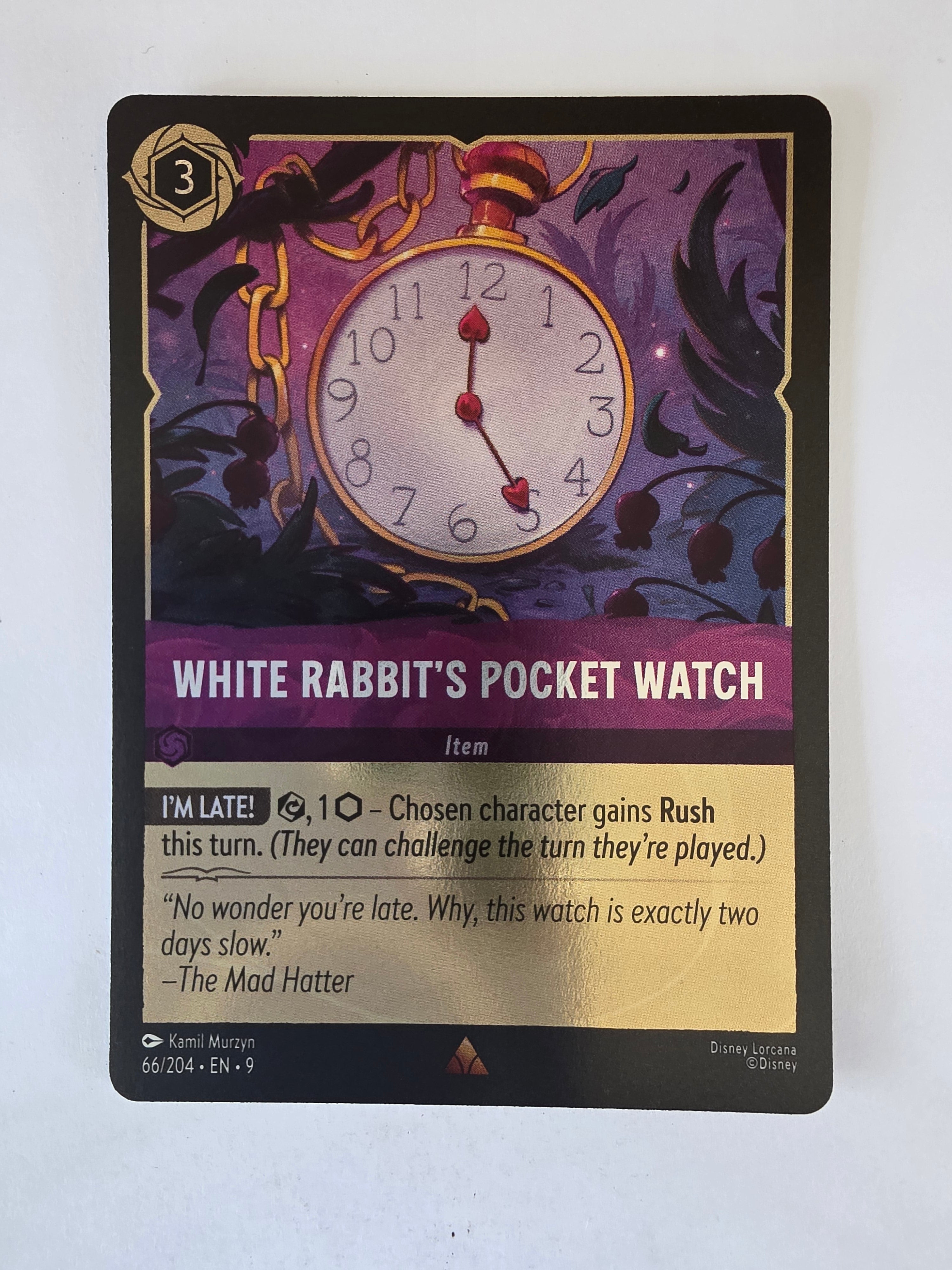 Disney Lorcana | Fabled | 66/204 | COLDFOIL | White Rabbit's Pocket Watch | Rare