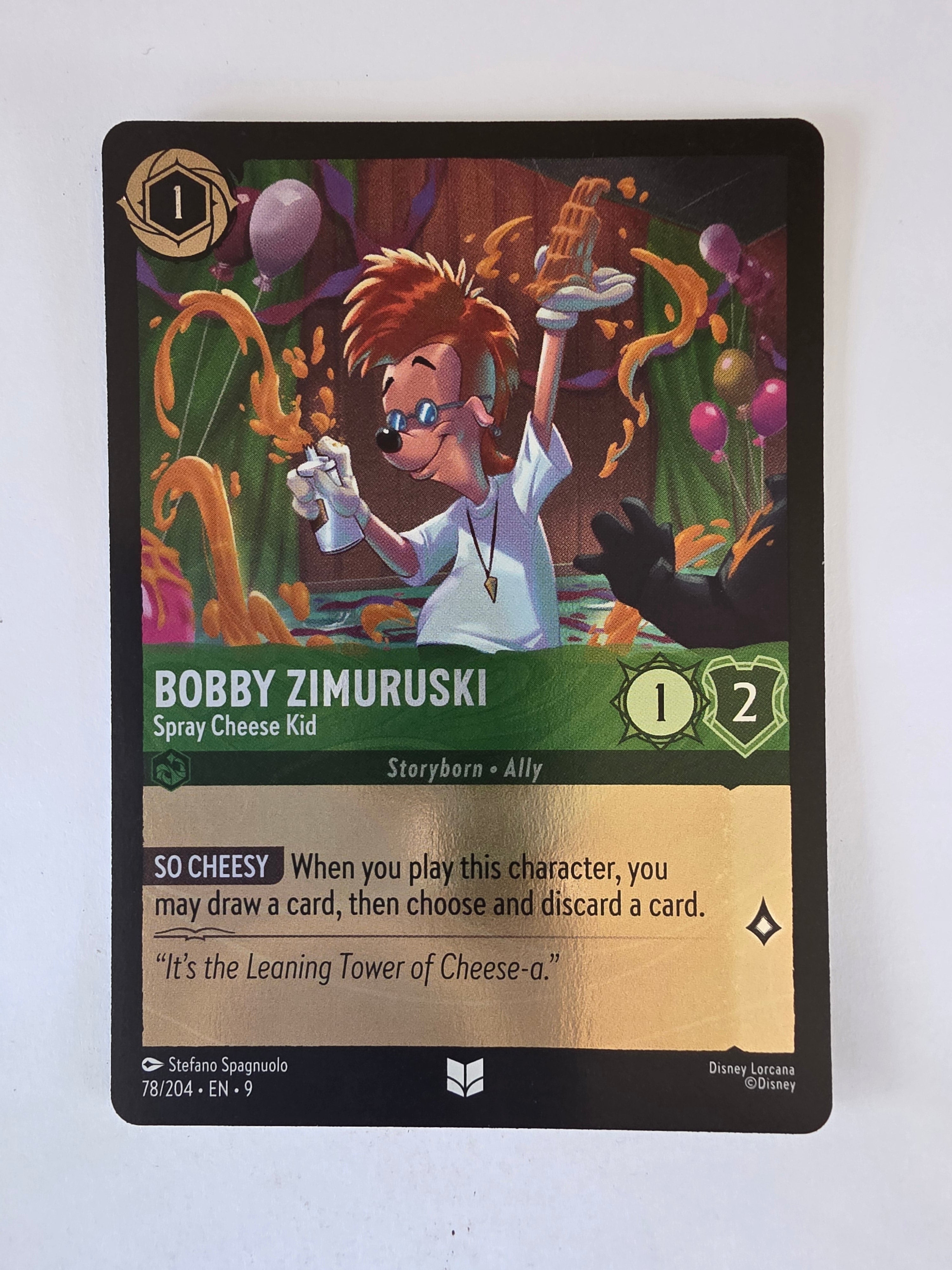 Lorcana |Fabled |78/204 |COLDFOIL |Bobby Zimurski - Spray Cheese Kid | Uncommon