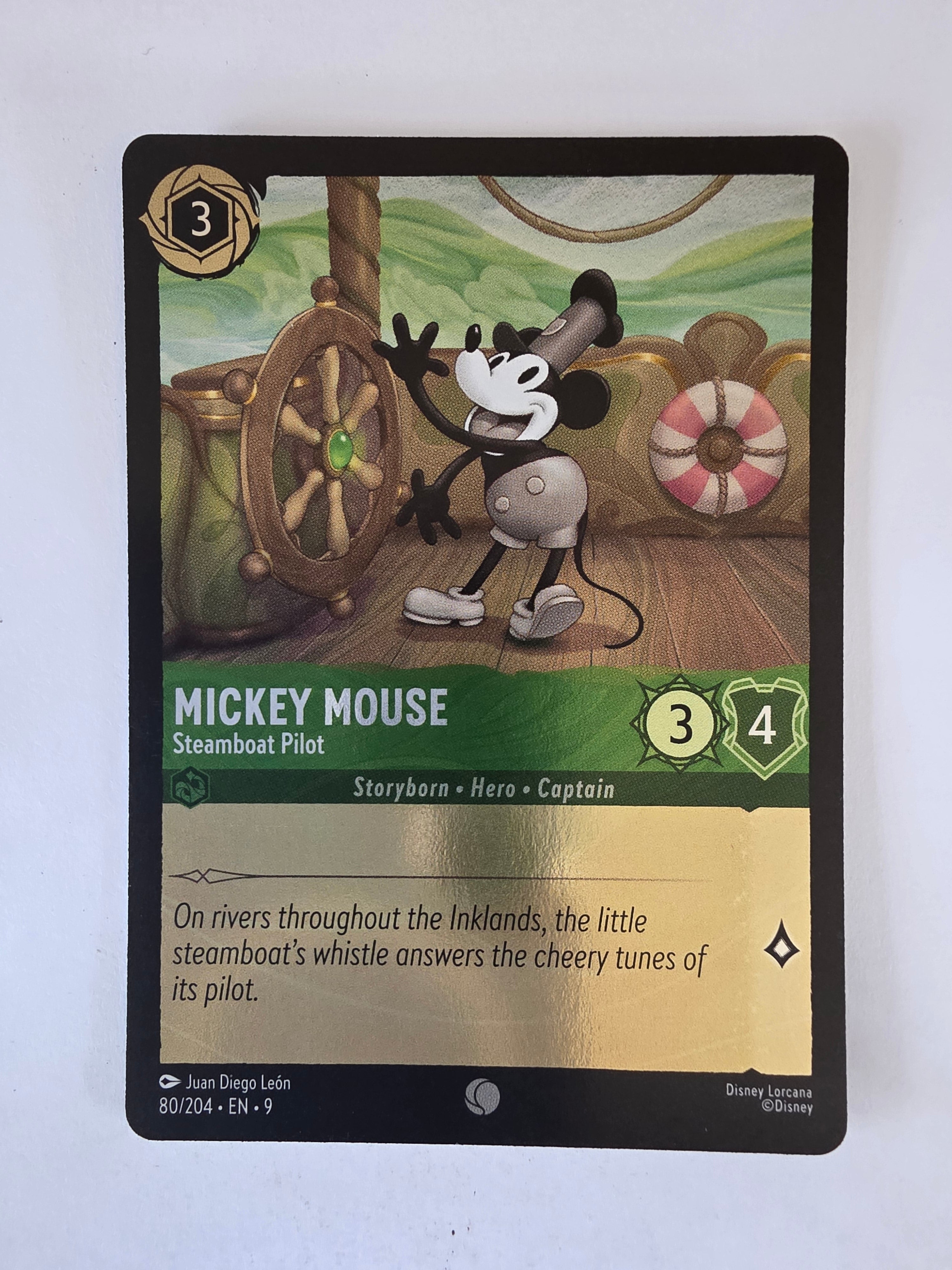 Disney Lorcana |Fabled |80/204 |COLDFOIL |Mickey Mouse - Steamboat Pilot |Common