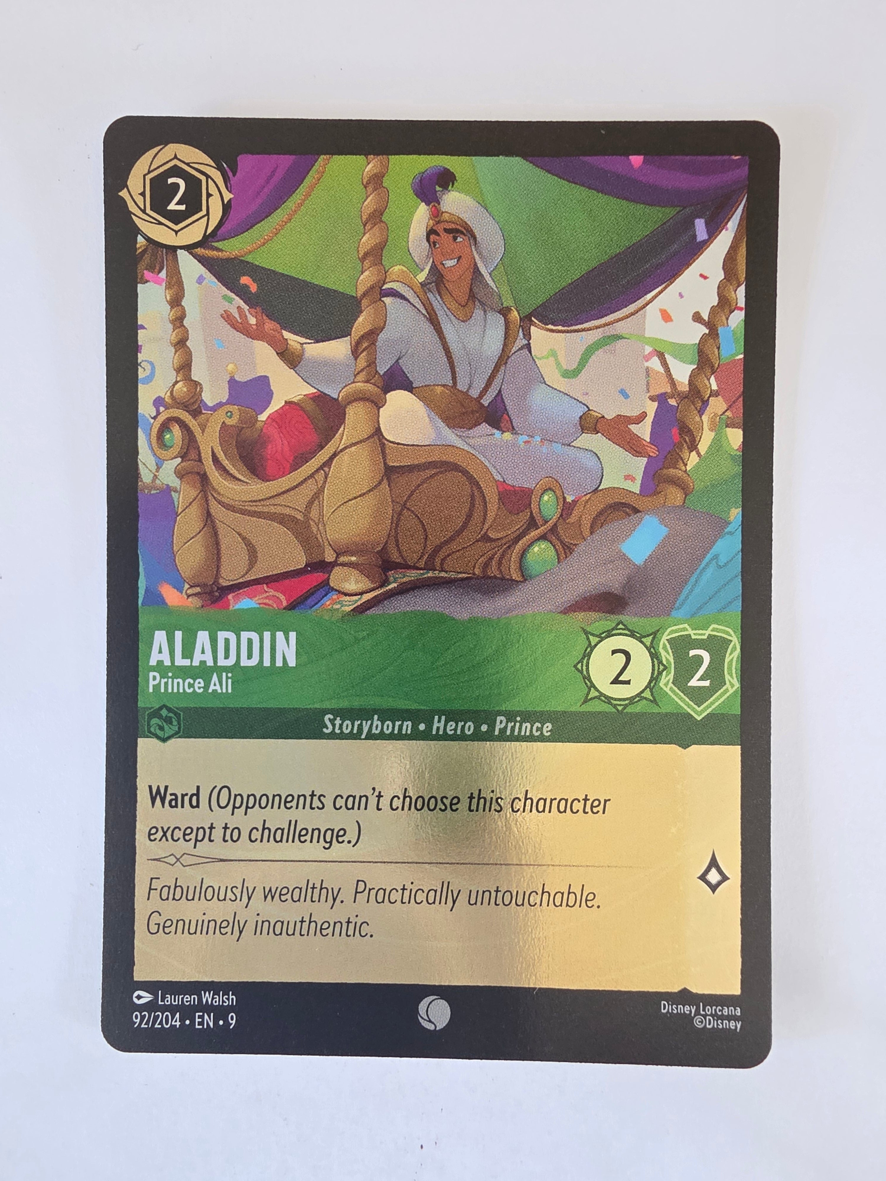 Disney Lorcana | Fabled | 92/204 | COLDFOIL | Aladdin - Prince Ali | Common