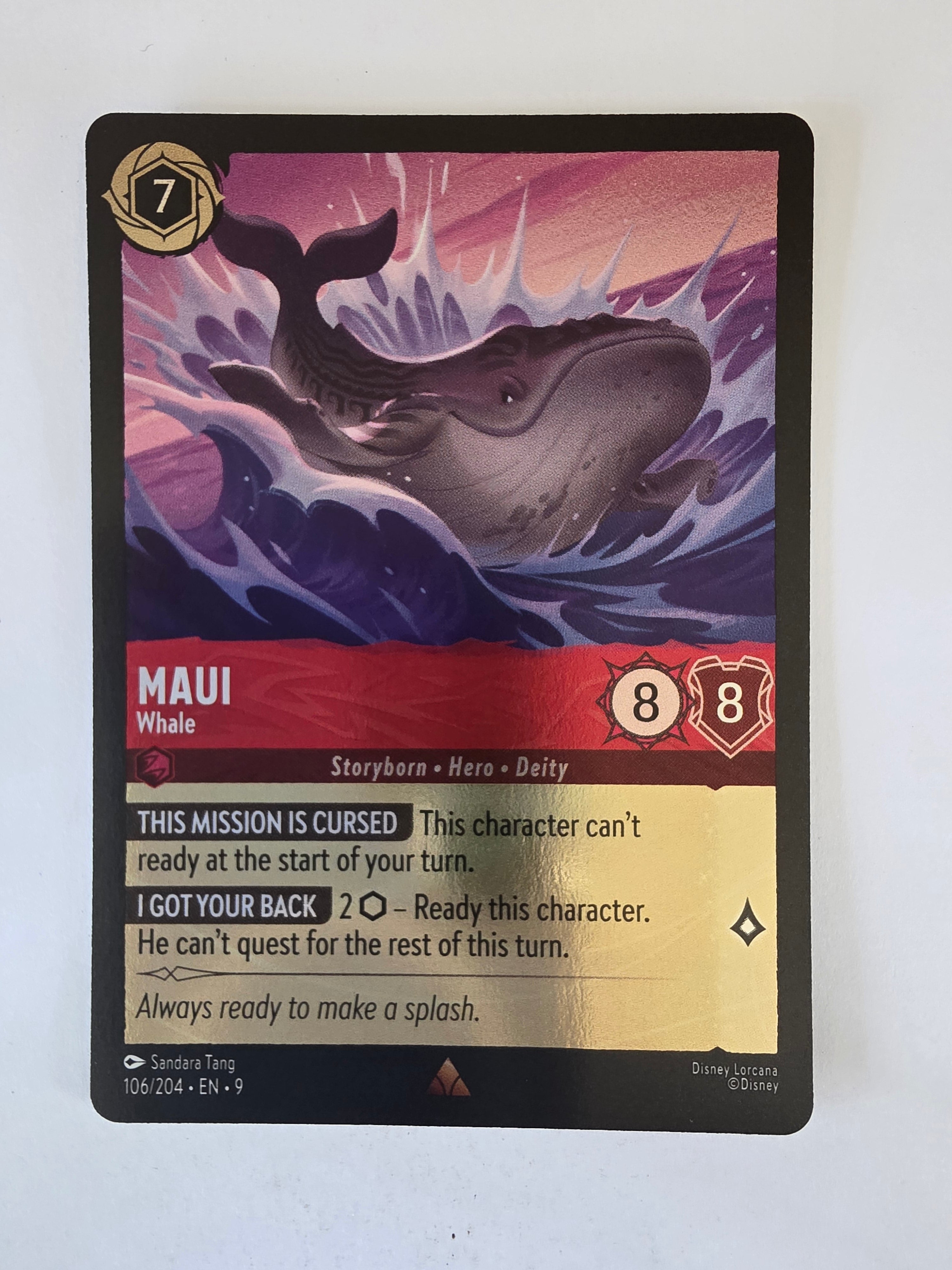 Disney Lorcana | Fabled | 106/204 | COLDFOIL | Maui - Whale | Rare