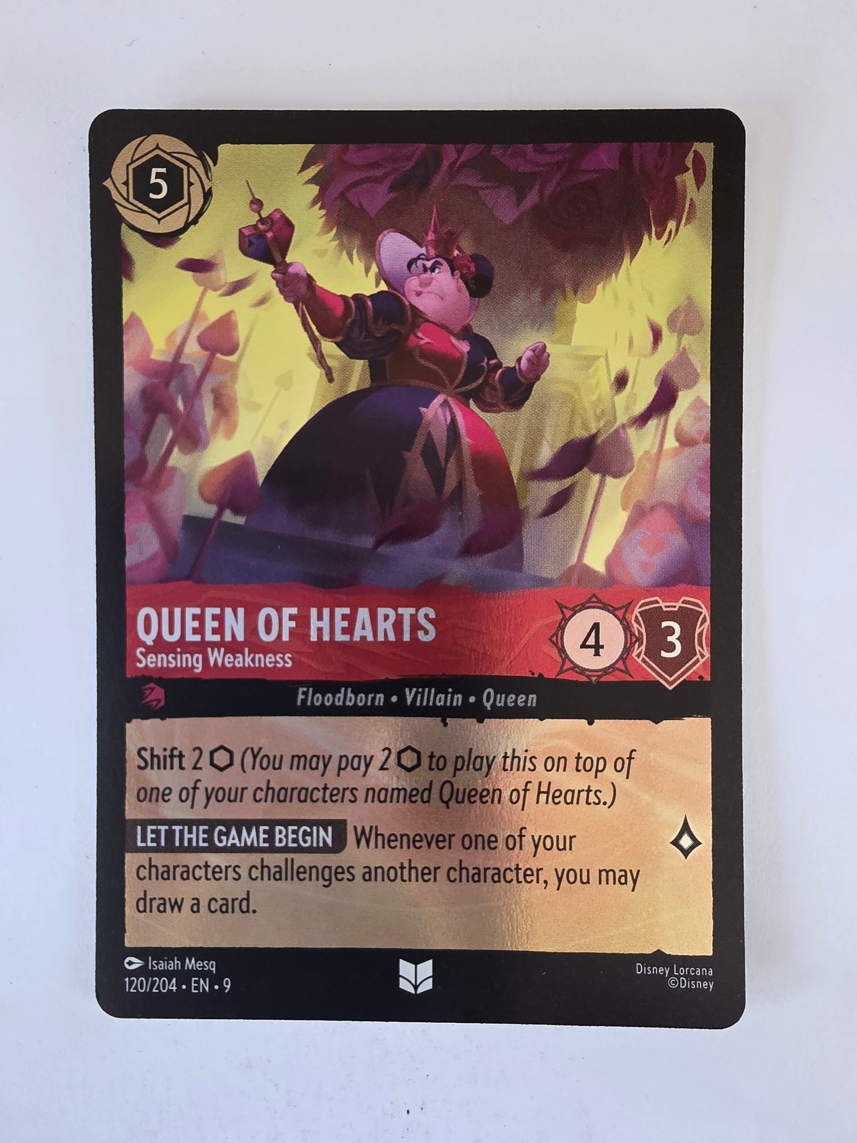 Lorcana |Fabled 120/204 |COLDFOIL |Queen of Hearts - Sensing Weakness |Uncommon