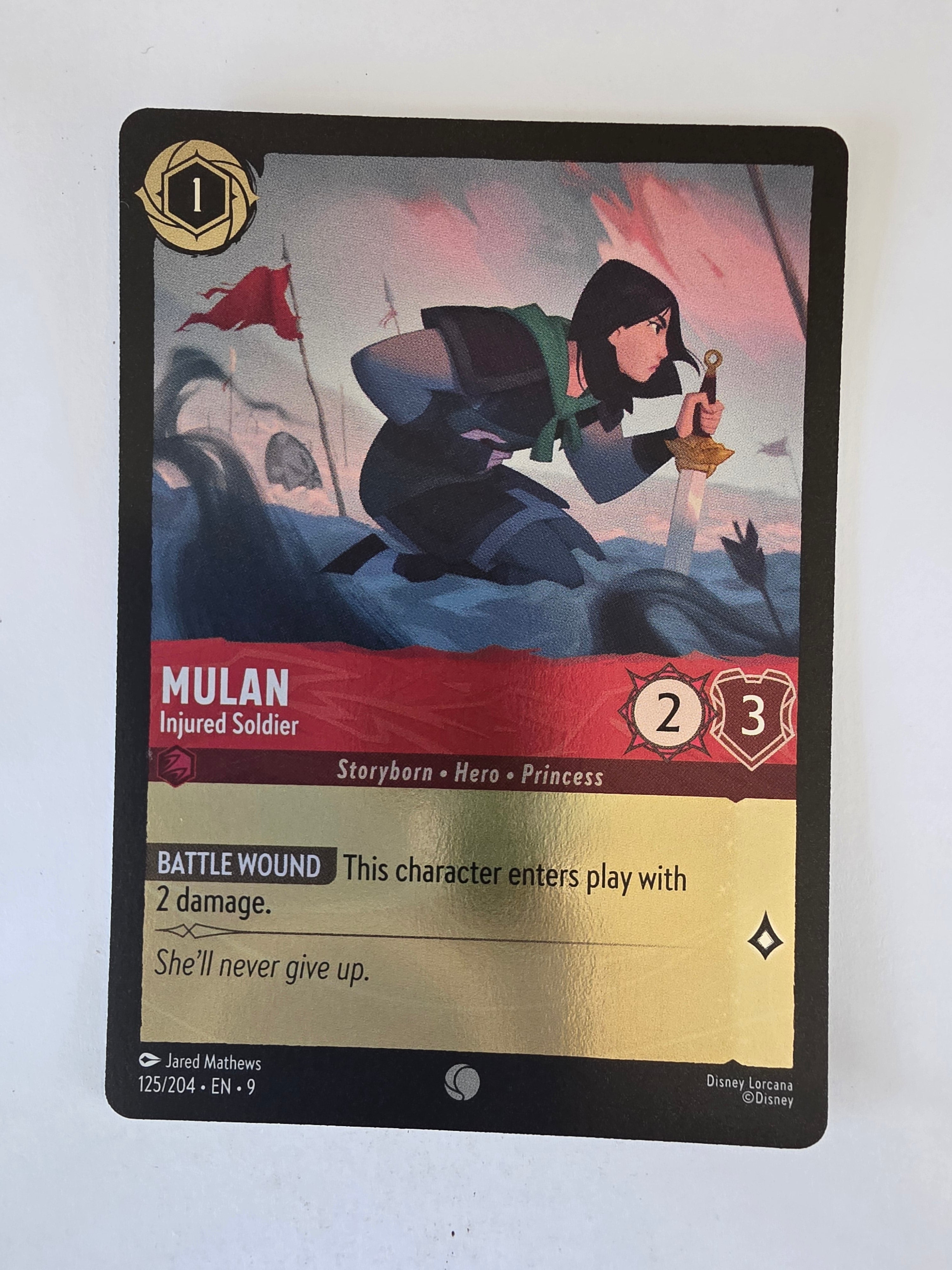 Disney Lorcana | Fabled | 125/204 | COLDFOIL | Mulan - Injured Soldier | Common