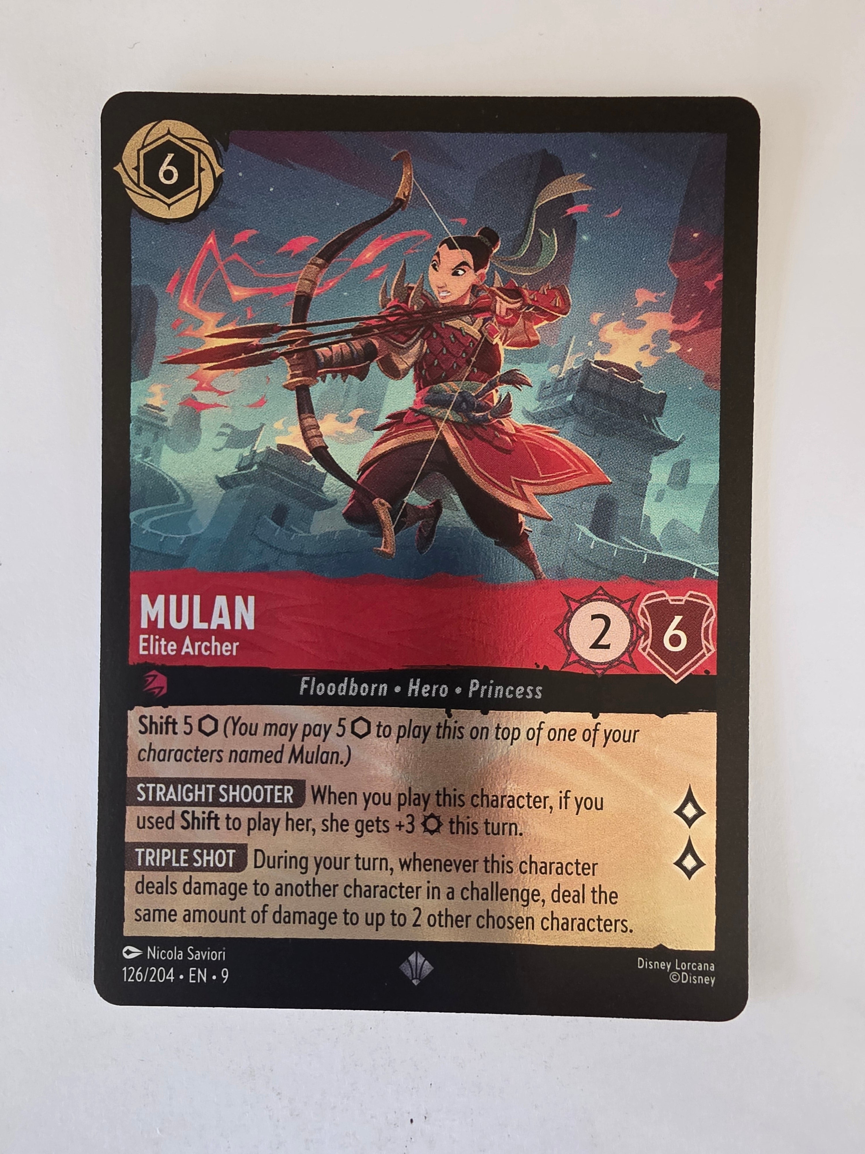 Disney Lorcana | Fabled | 126/204 | COLDFOIL |Mulan - Elite Archer | Super Rare