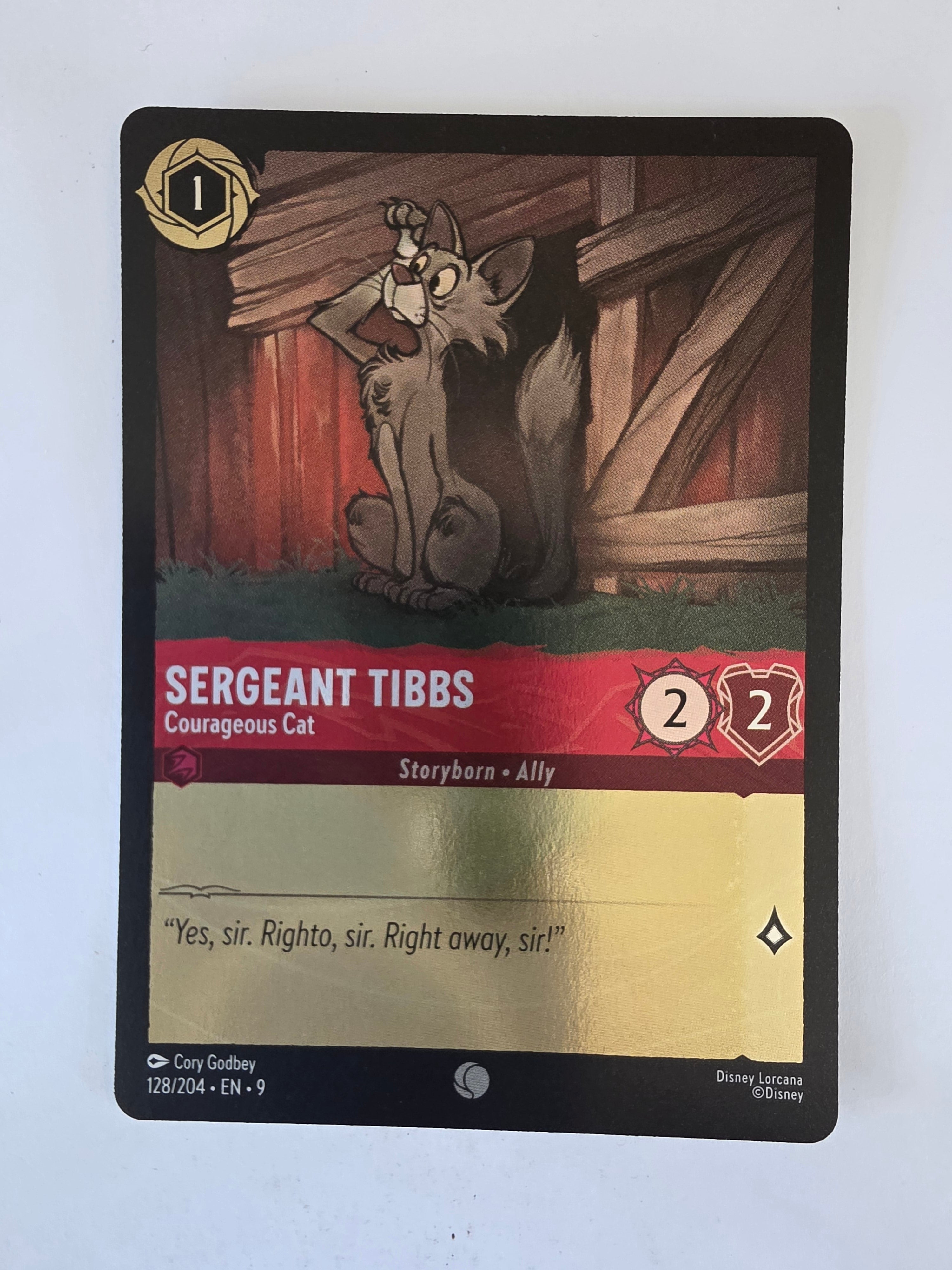 Lorcana | Fabled | 128/204 | COLDFOIL | Sergeant Tibbs - Courageous Cat | Common