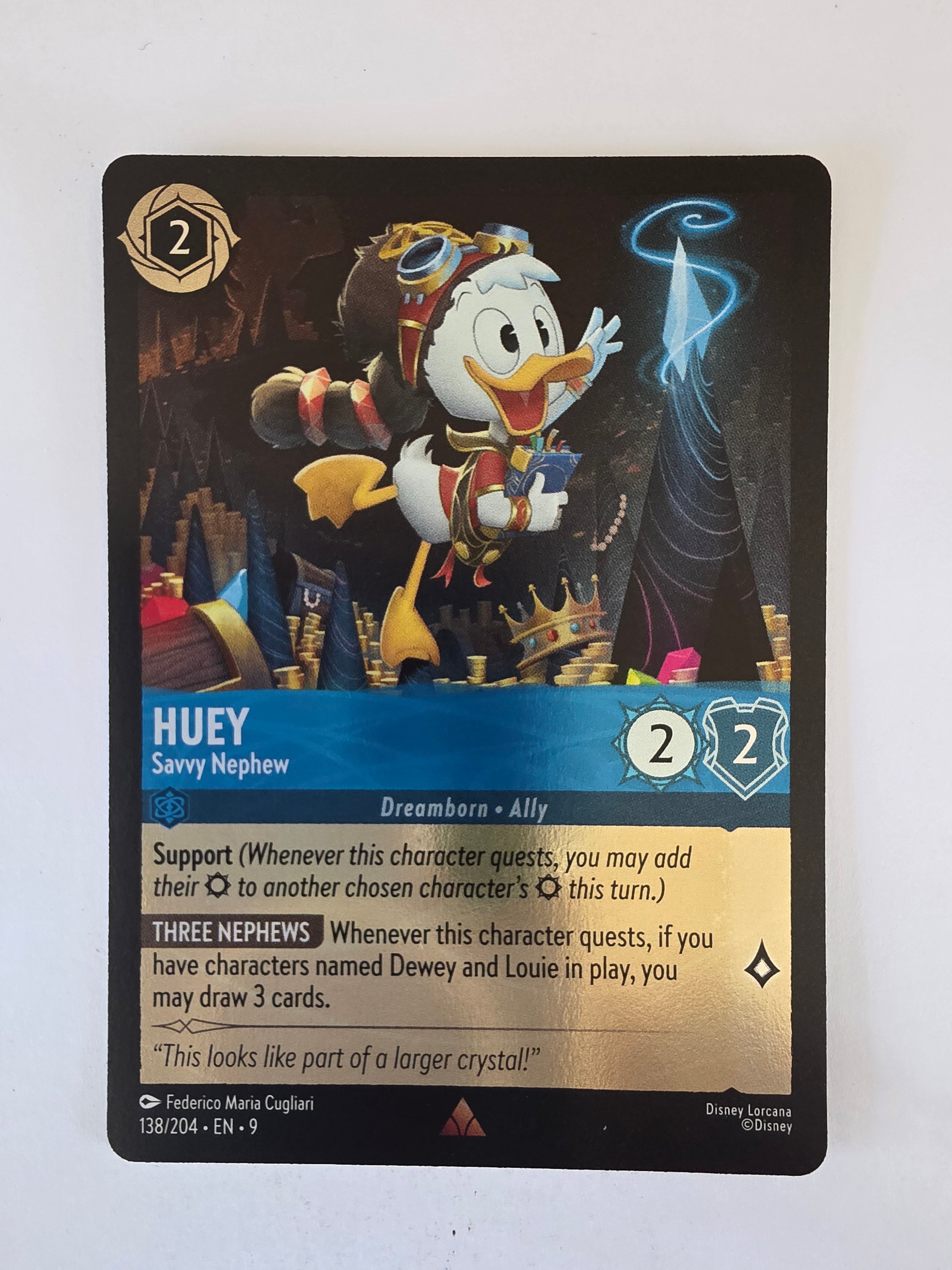 Disney Lorcana | Fabled | 138/204 | COLDFOIL | Huey - Savvy Nephew | Rare