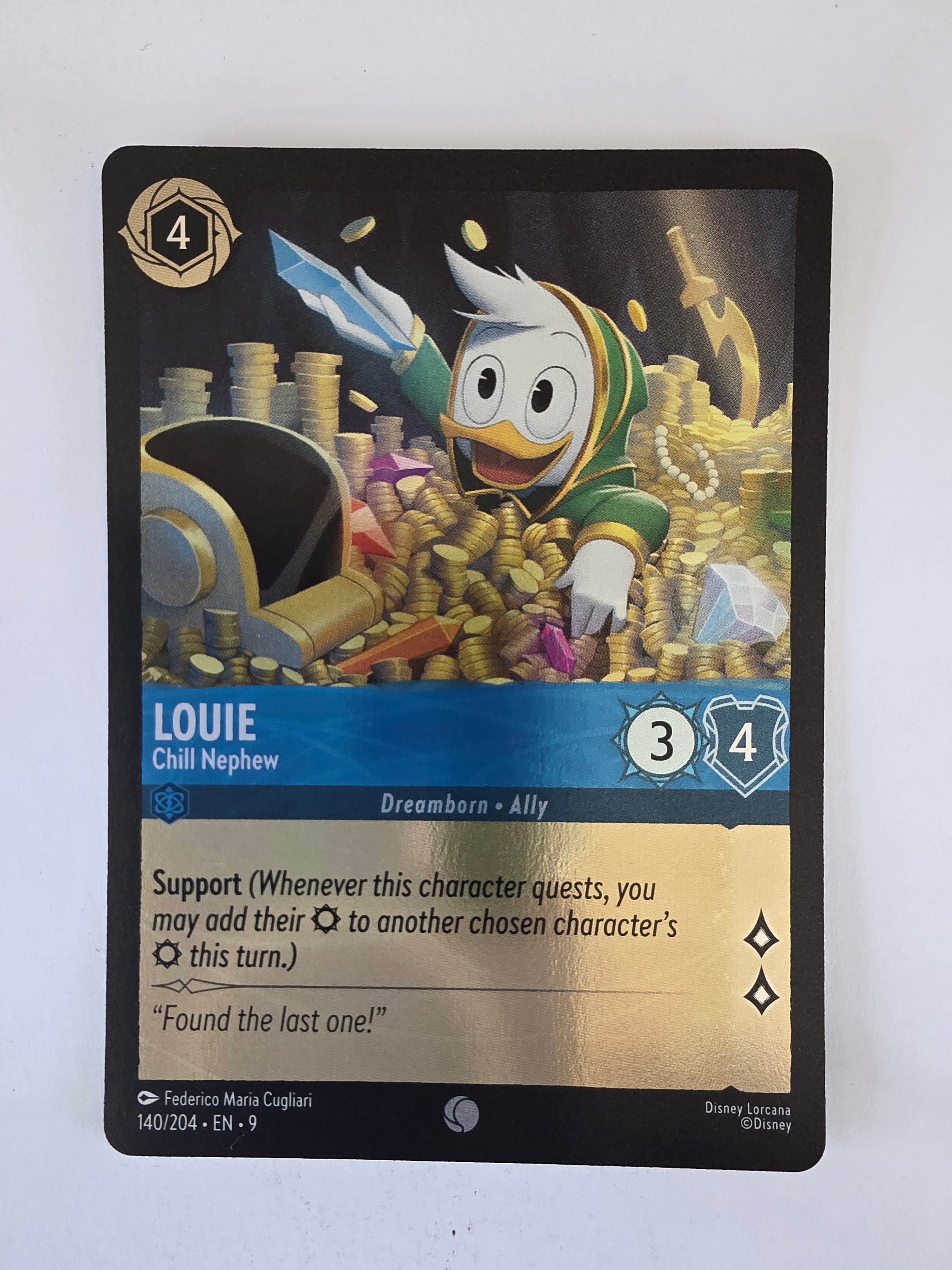 Disney Lorcana | Fabled | 140/204 | COLDFOIL | Louie - Chill Nephew | Common
