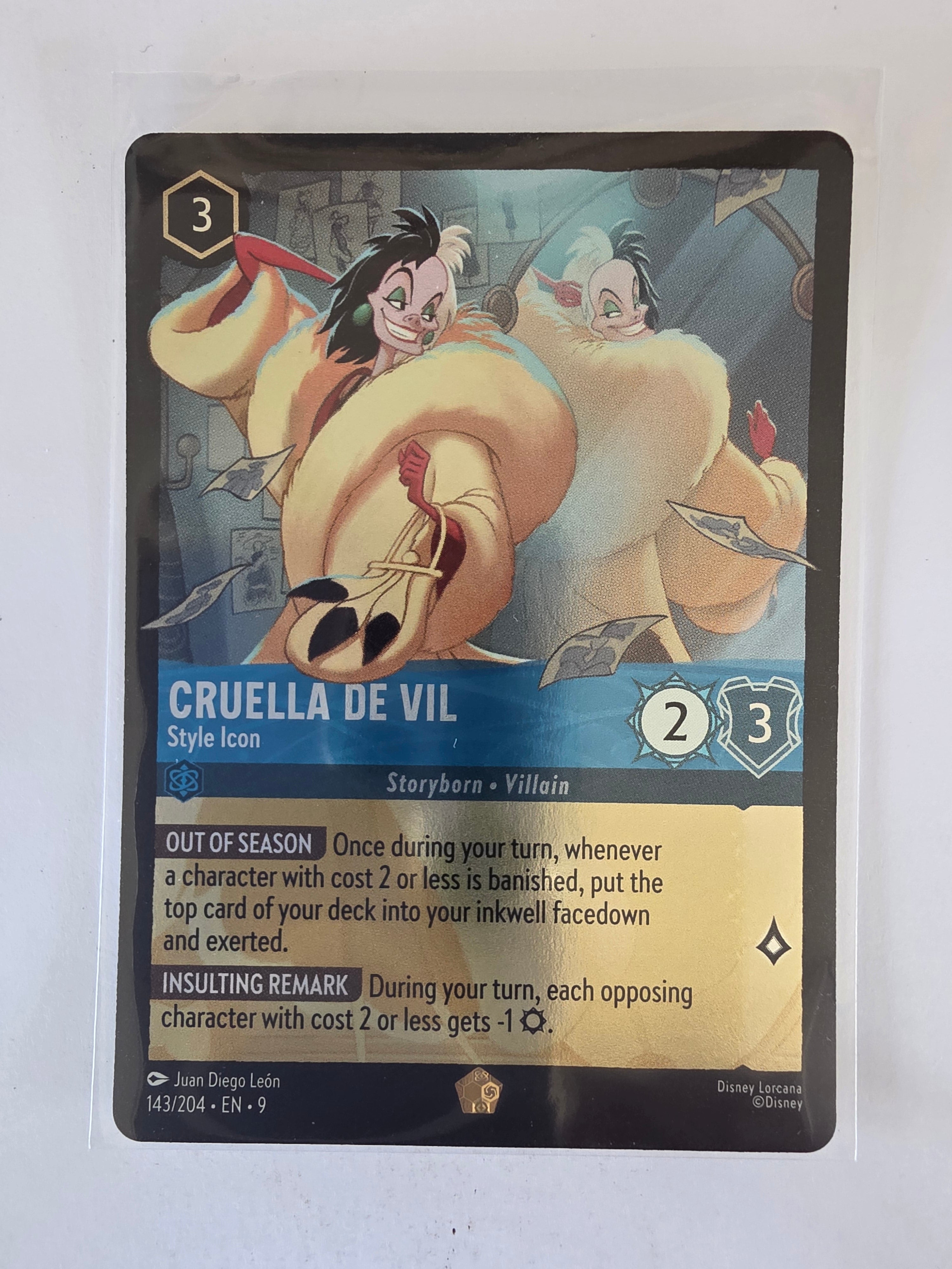 Lorcana | Fabled | 143/204 | COLDFOIL | Cruella De Vil - Style Icon | Legendary