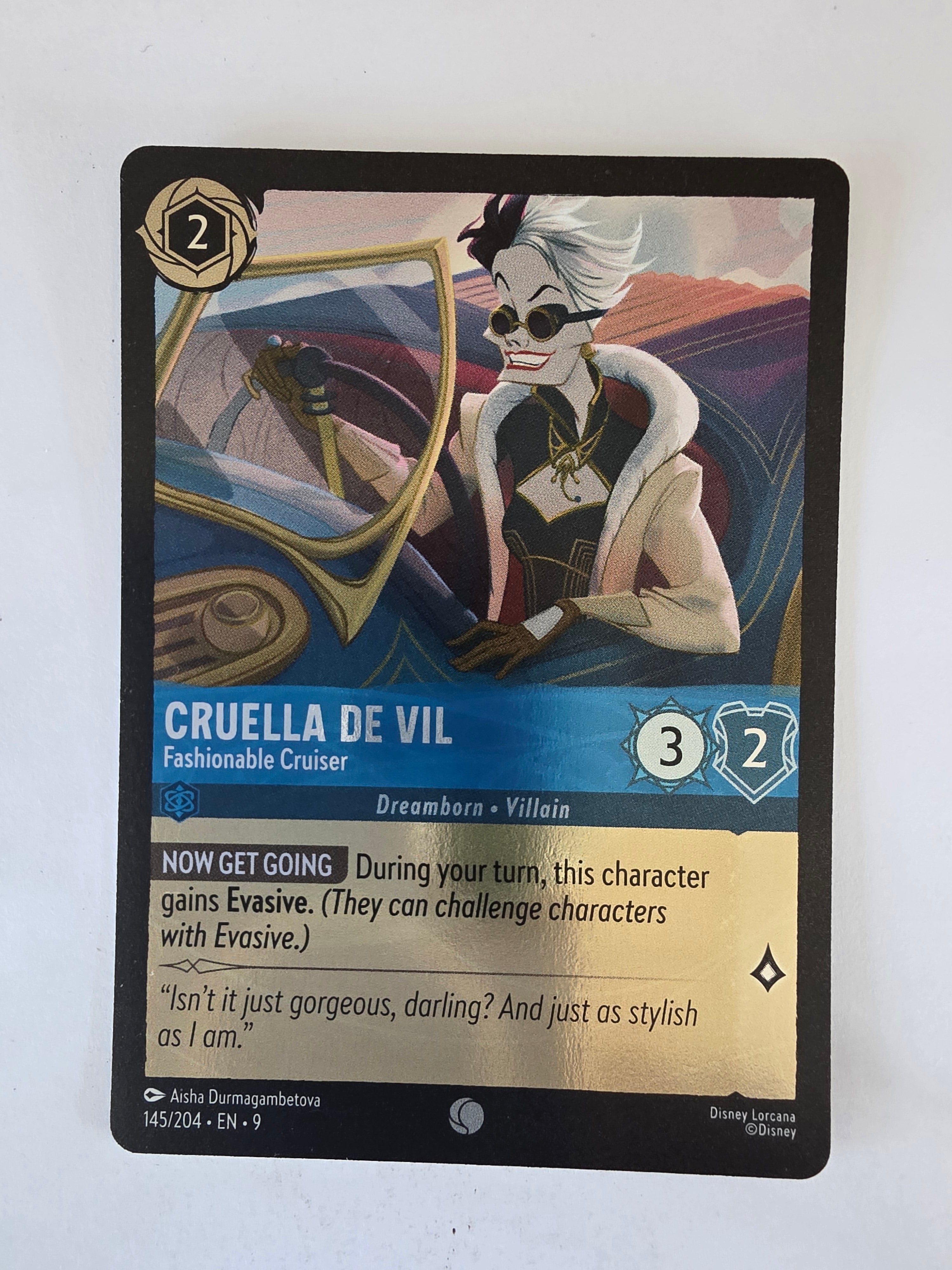 Lorcana |Fabled 145/204 |COLDFOIL |Cruella De Vil - Fashionable Cruiser | Common