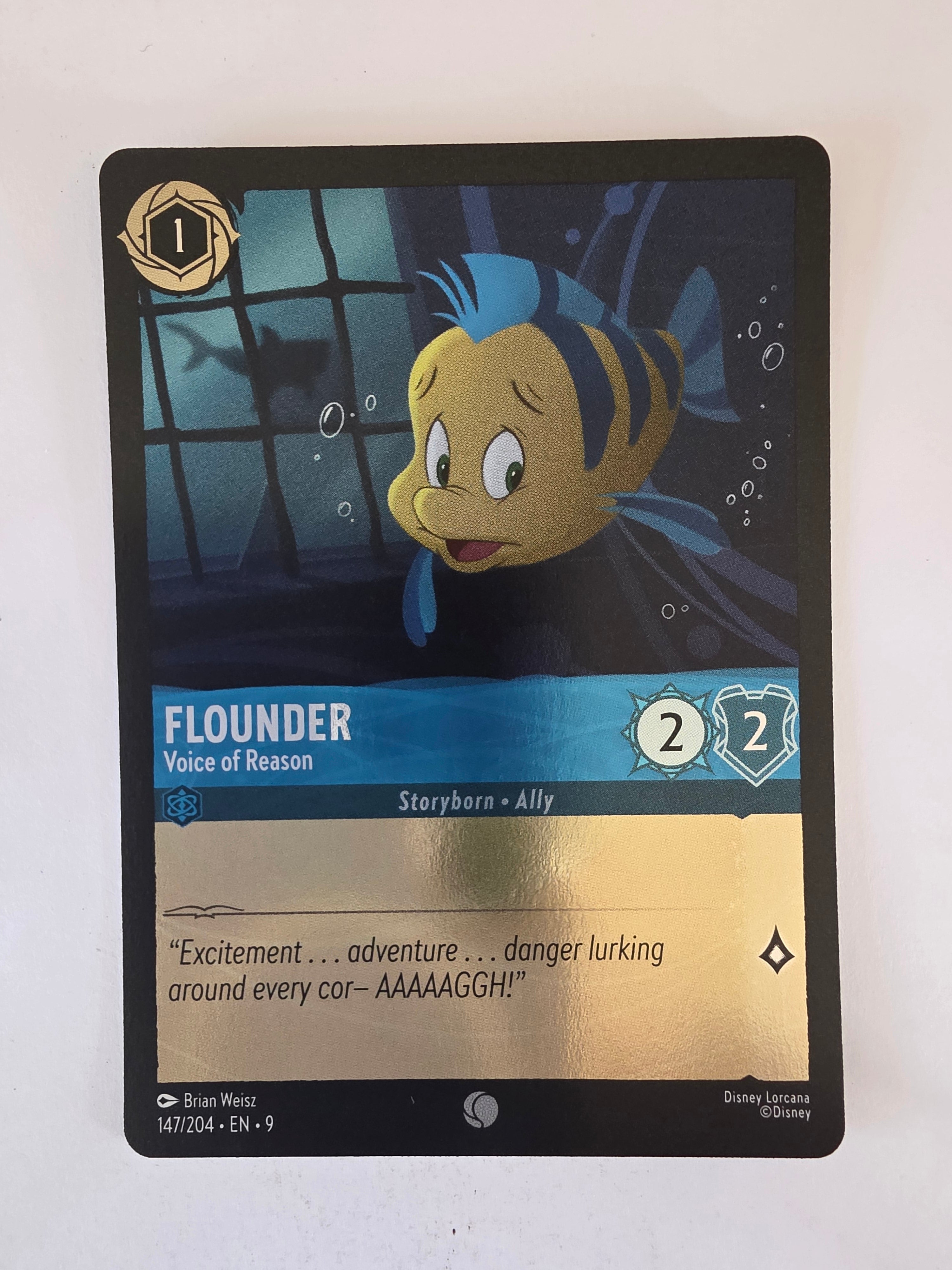 Disney Lorcana | Fabled | 147/204 |COLDFOIL |Flounder - Voice of Reason | Common
